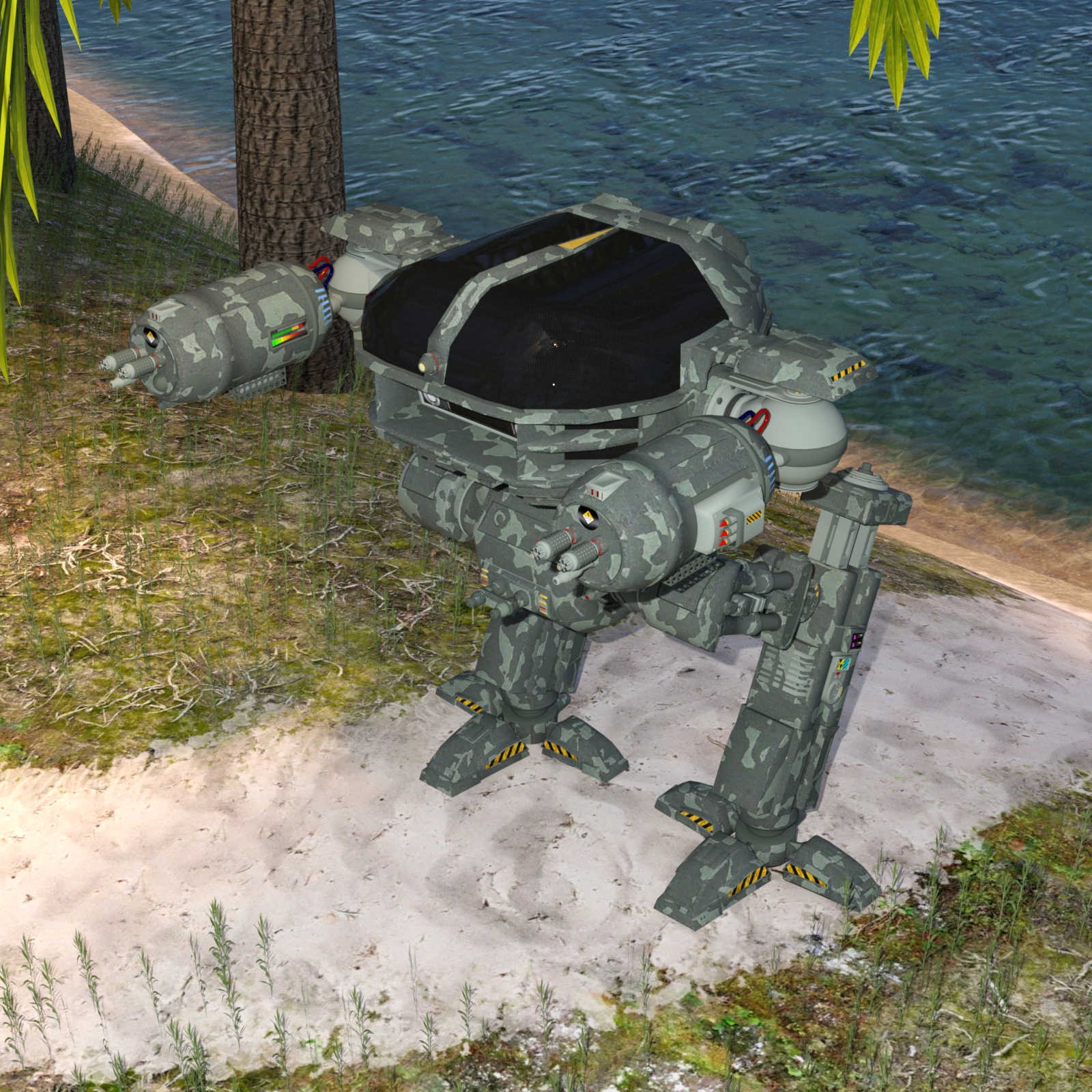 CAMO-COOL MILITARY-3 Styles for Defence Mech 58 in Poser and Daz Studio by N/A