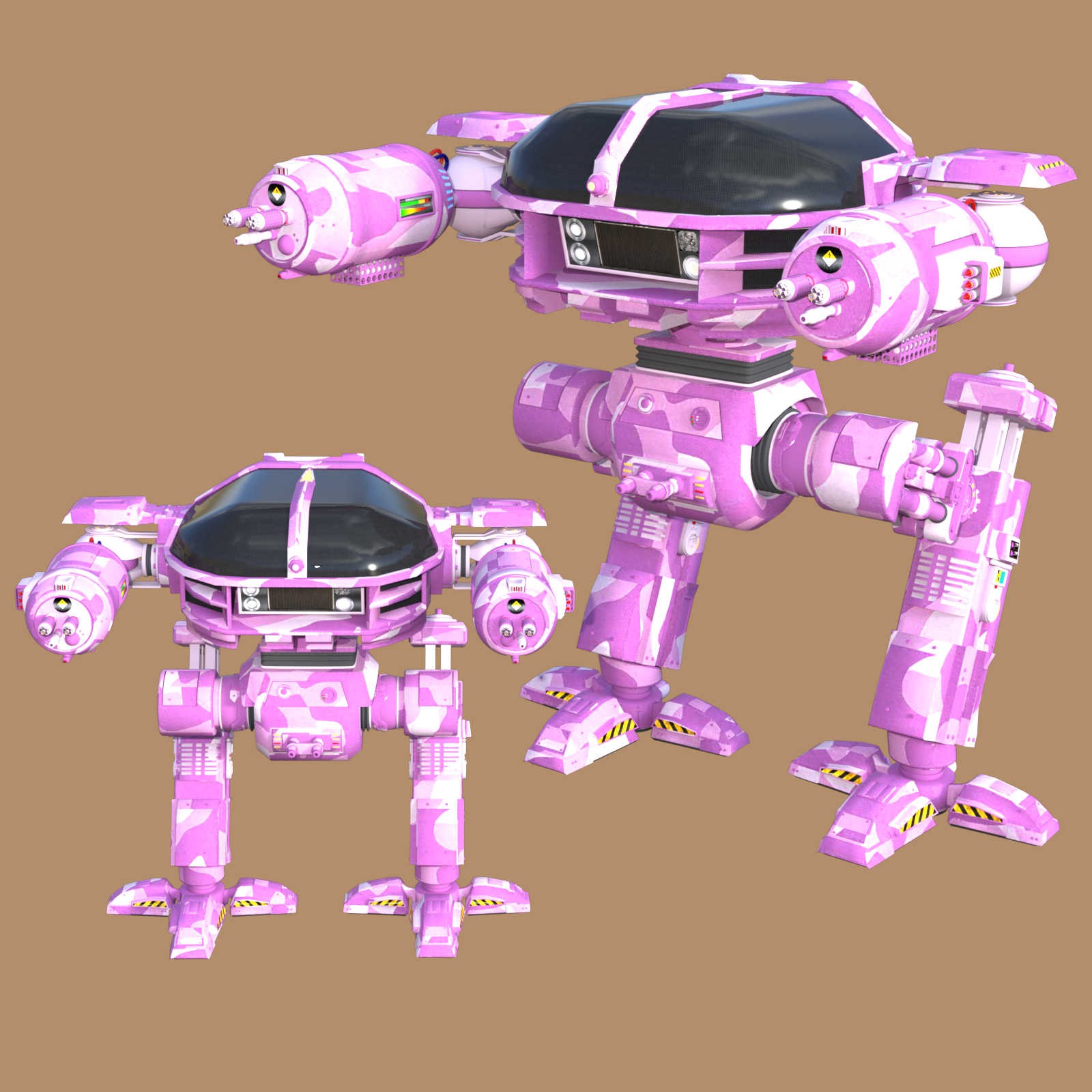 CAMO-COOL MILITARY-3 Styles for Defence Mech 58 in Poser and Daz Studio by N/A