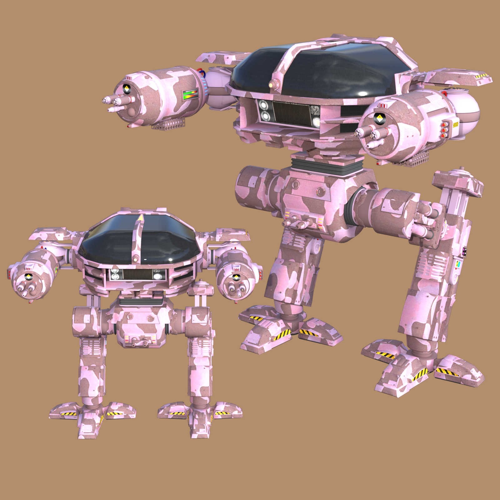CAMO-COOL MILITARY-3 Styles for Defence Mech 58 in Poser and Daz Studio by N/A