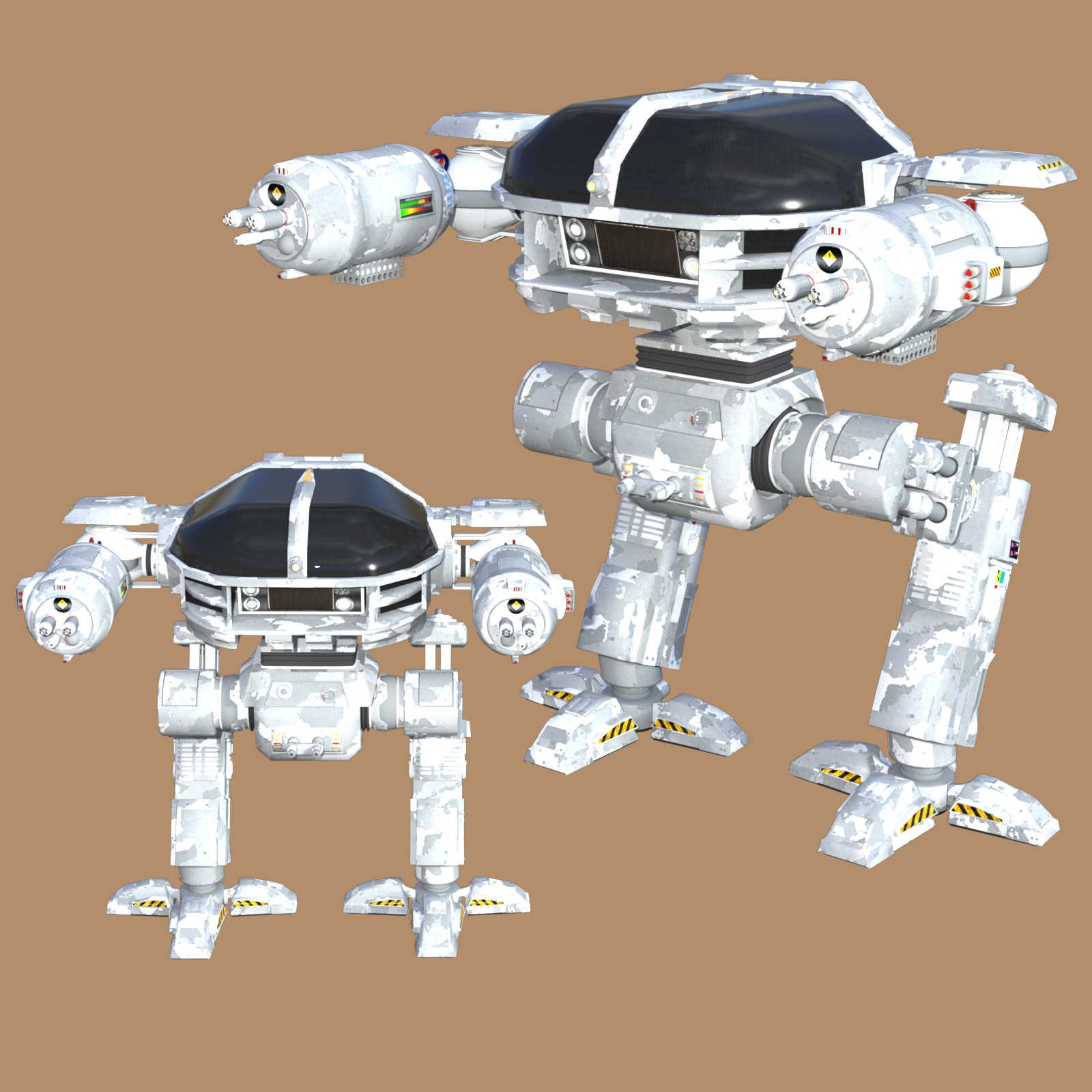CAMO-COOL MILITARY-3 Styles for Defence Mech 58 in Poser and Daz Studio by N/A