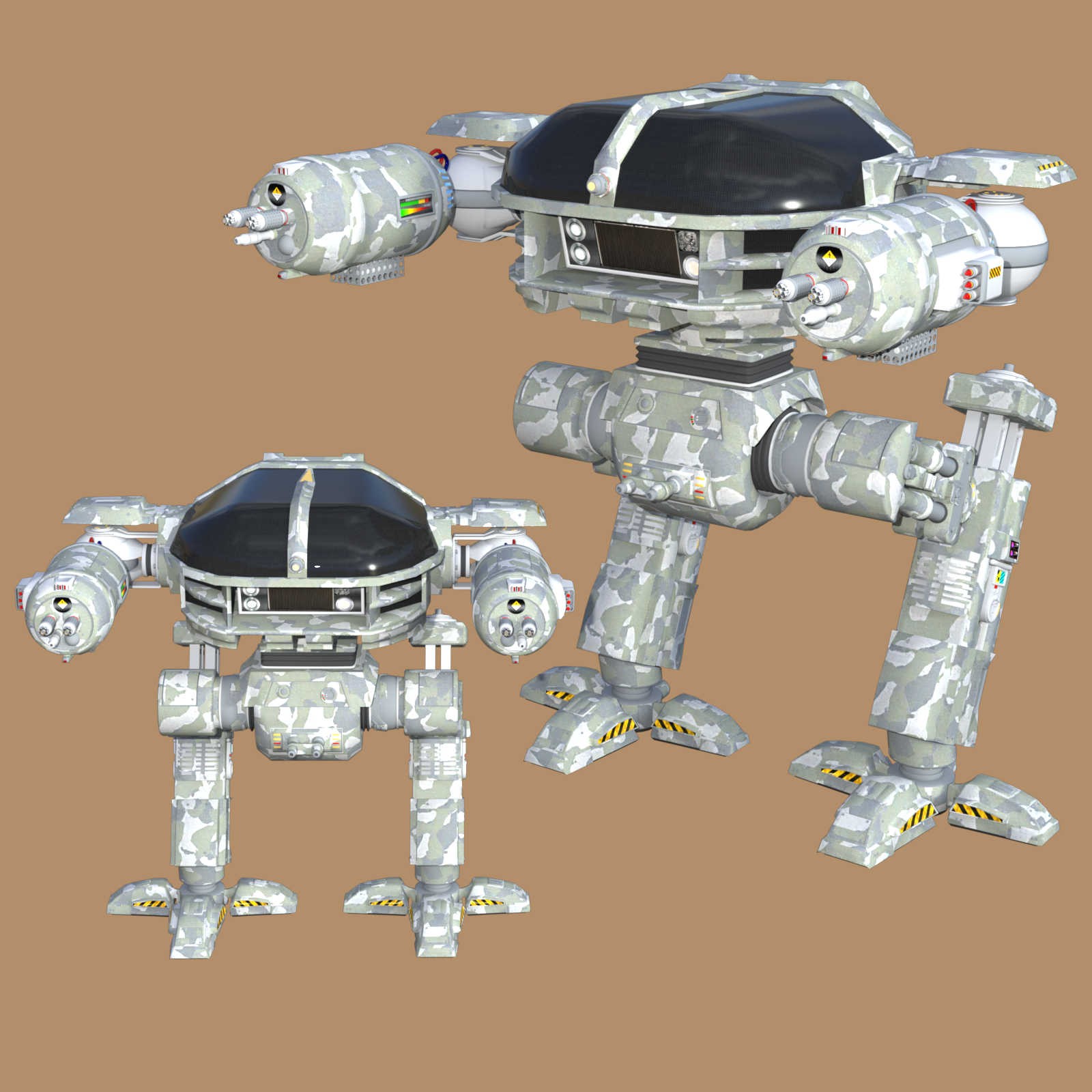 CAMO-COOL MILITARY-3 Styles for Defence Mech 58 in Poser and Daz Studio by N/A