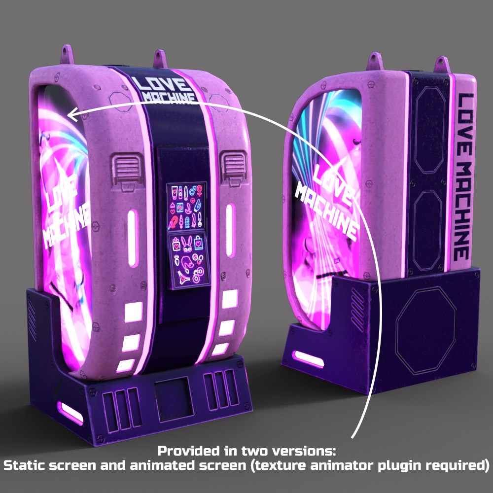 Animated Cyberpunk Vending Machines for Daz Studio by N/A