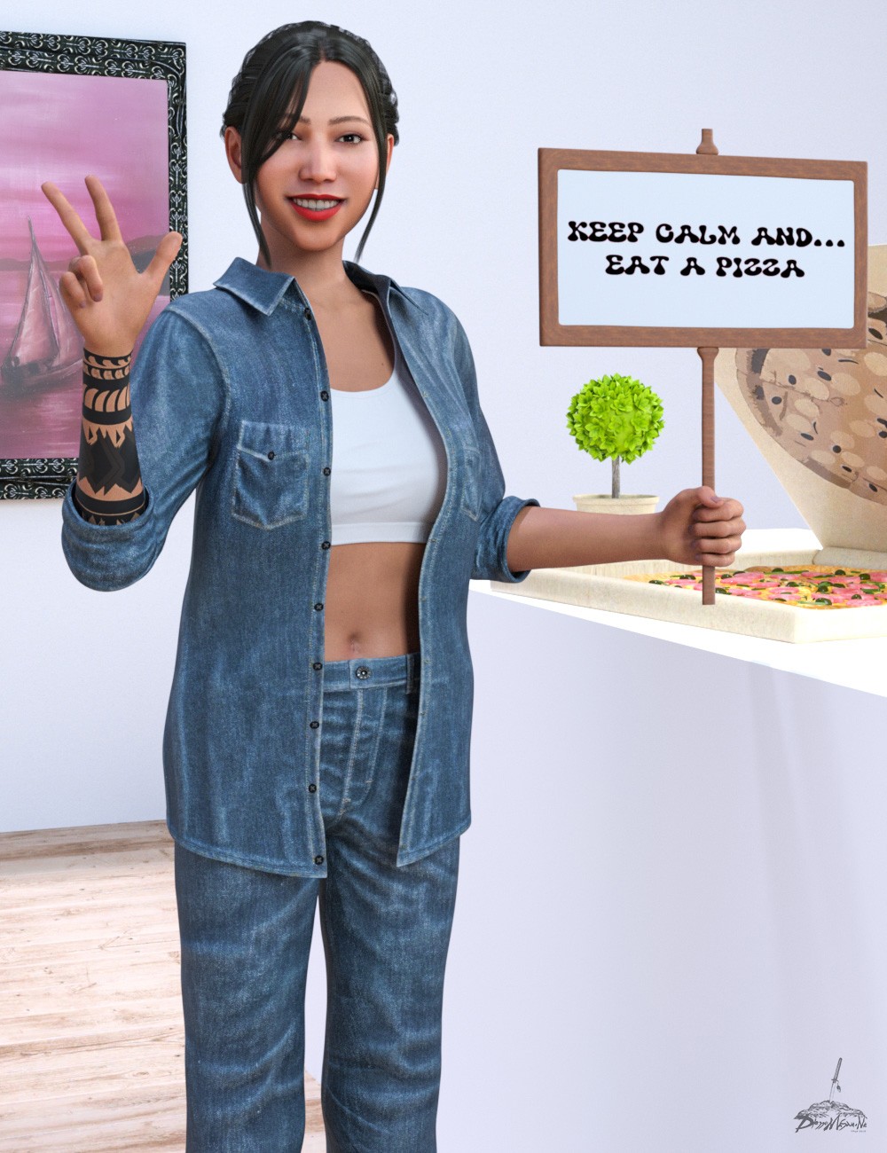 Small Sign and Poses for Daz Studio by N/A