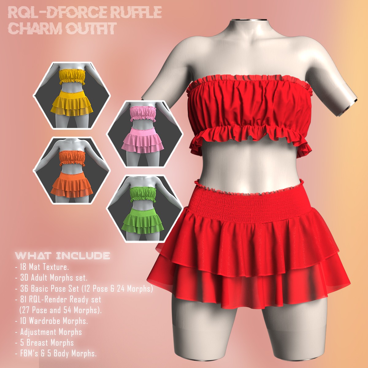 RQL-dForce Ruffle Charm Outfit G8F & G8.1F by N/A