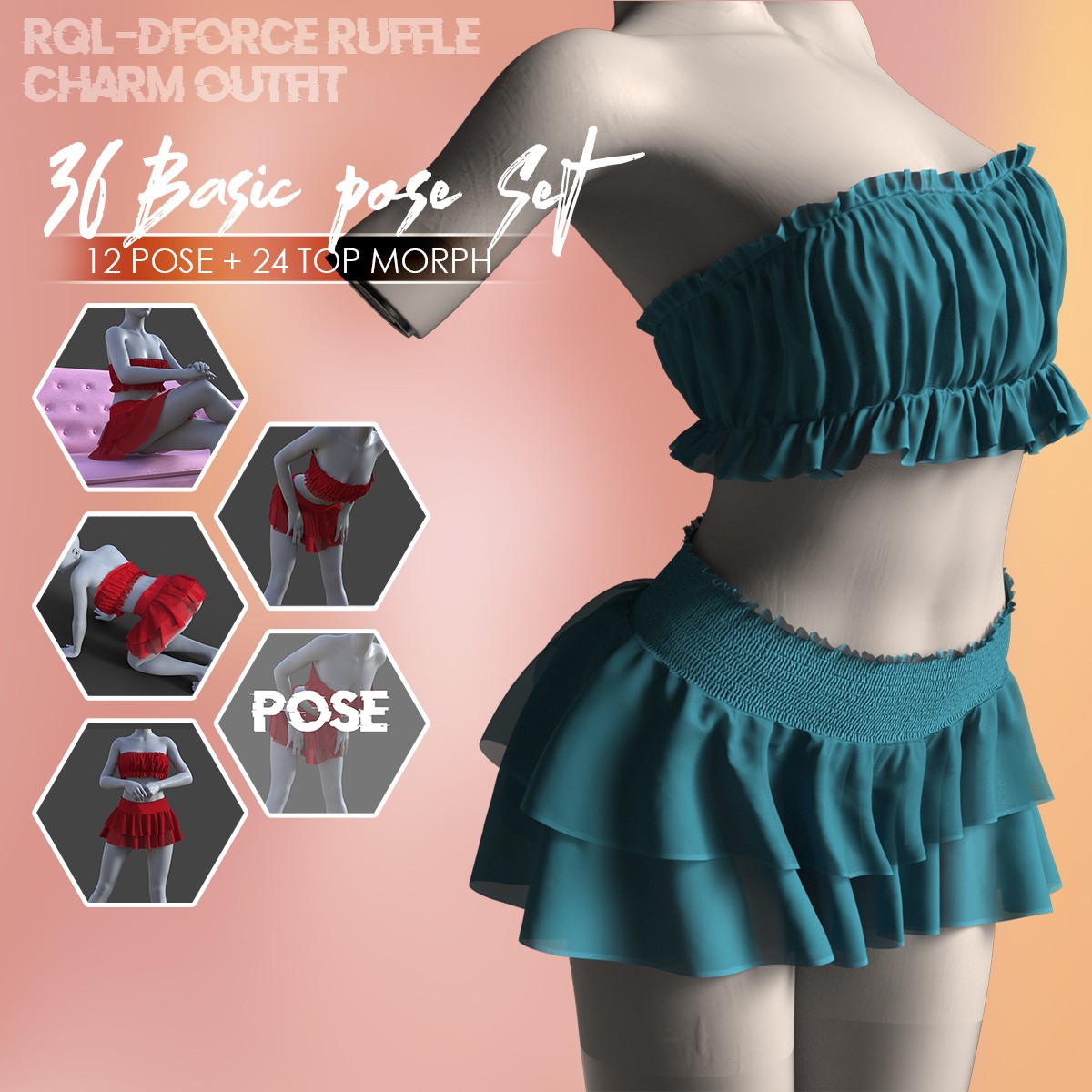 RQL-dForce Ruffle Charm Outfit G8F & G8.1F by N/A