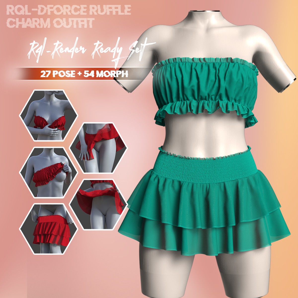 RQL-dForce Ruffle Charm Outfit G8F & G8.1F by N/A