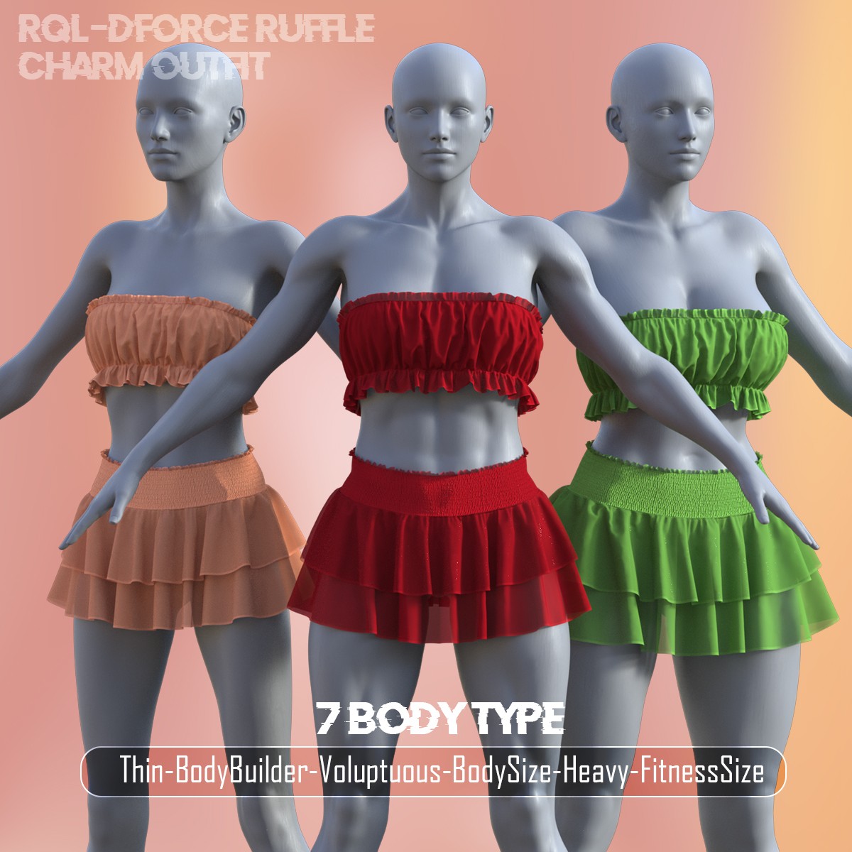 RQL-dForce Ruffle Charm Outfit G8F & G8.1F by N/A