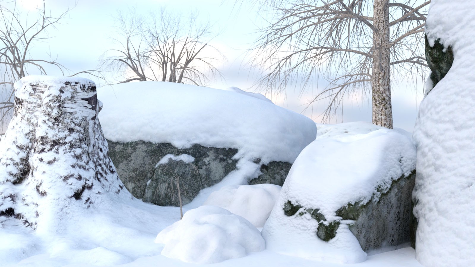 3D Scenery: Buried In The Snow by N/A
