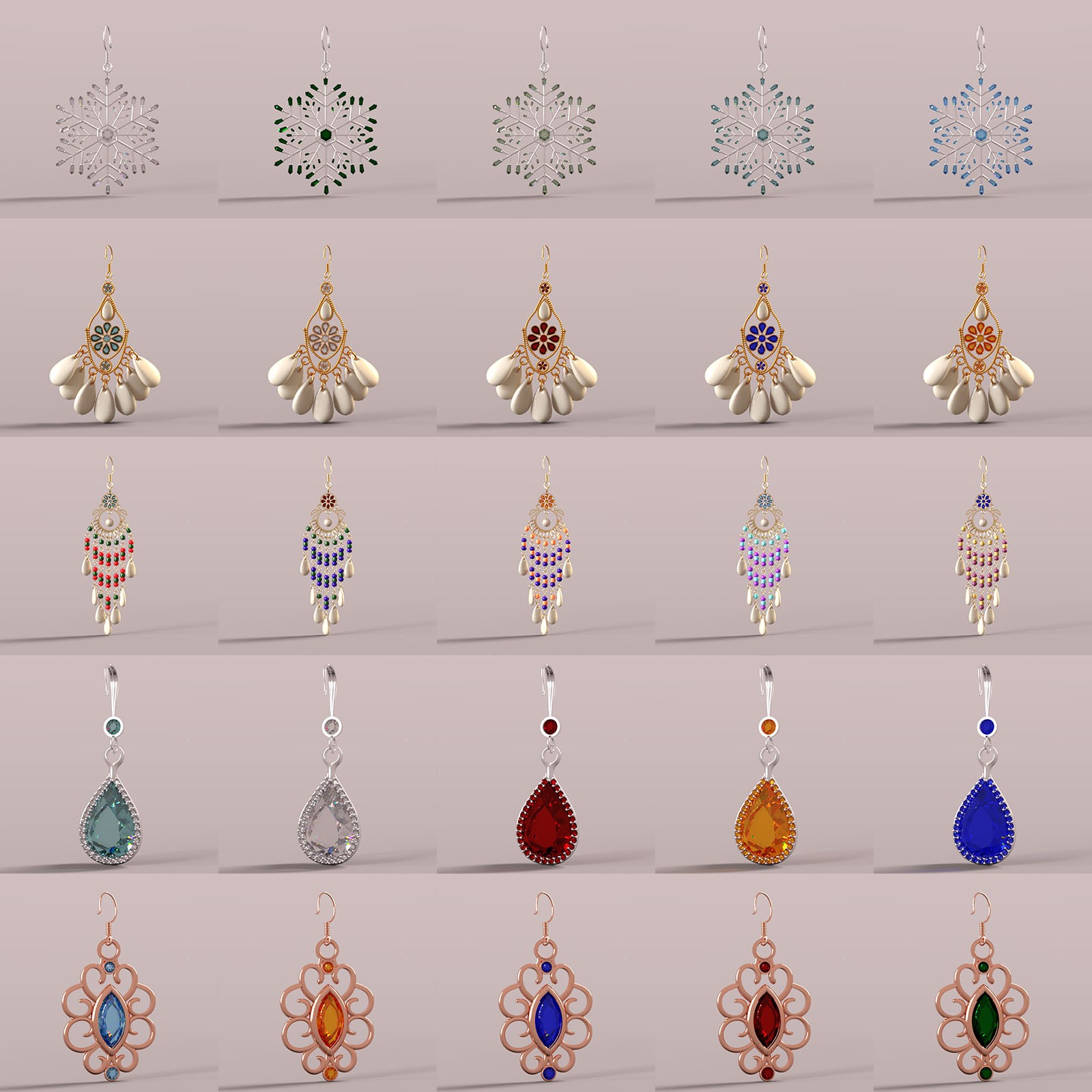 Crystal Jade Earrings for Genesis8 and Genesis9 by N/A