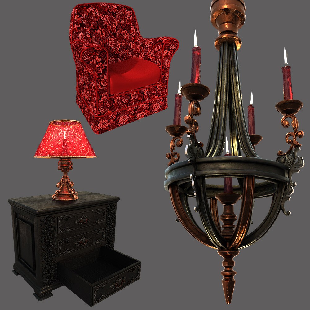 Gothic Room for Daz Studio by N/A