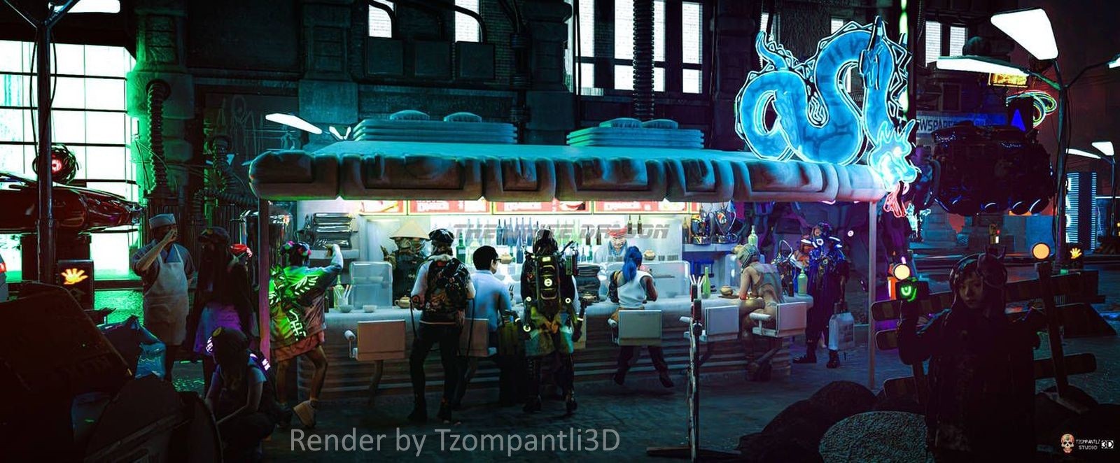 The White Dragon Noodle Bar for Daz Studio by N/A