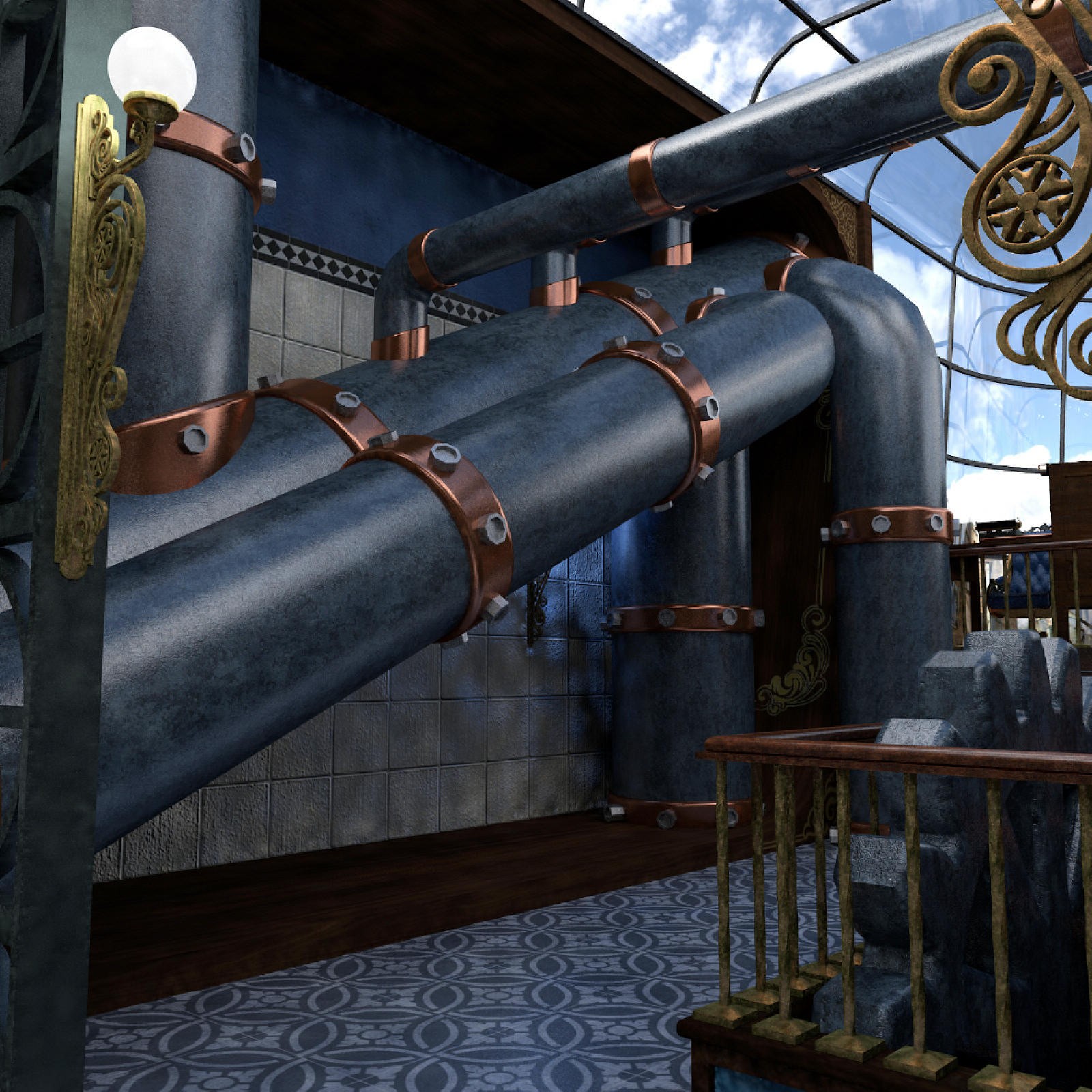 Steampunk Workshop for Poser by N/A