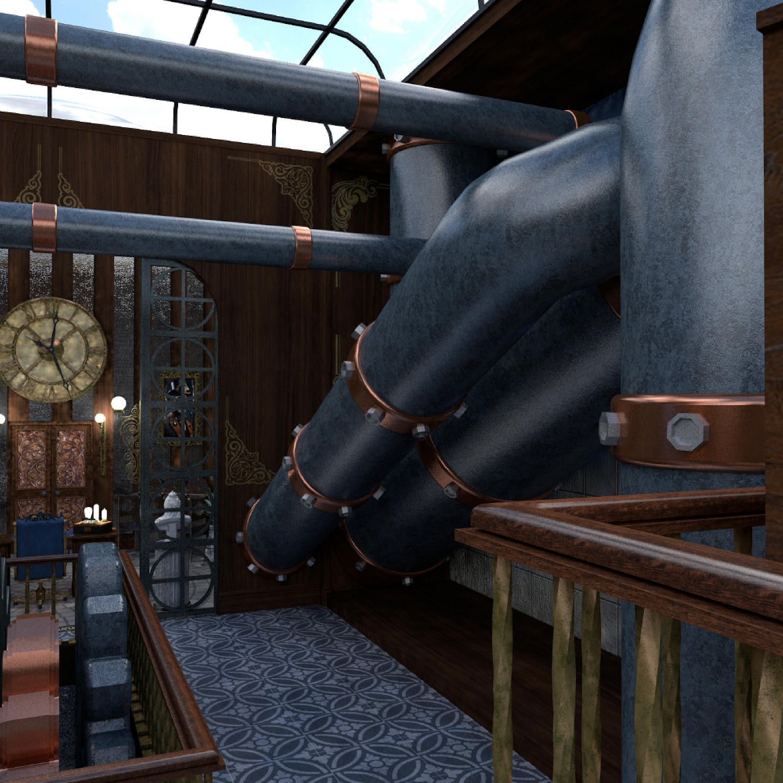 Steampunk Workshop for Poser by N/A