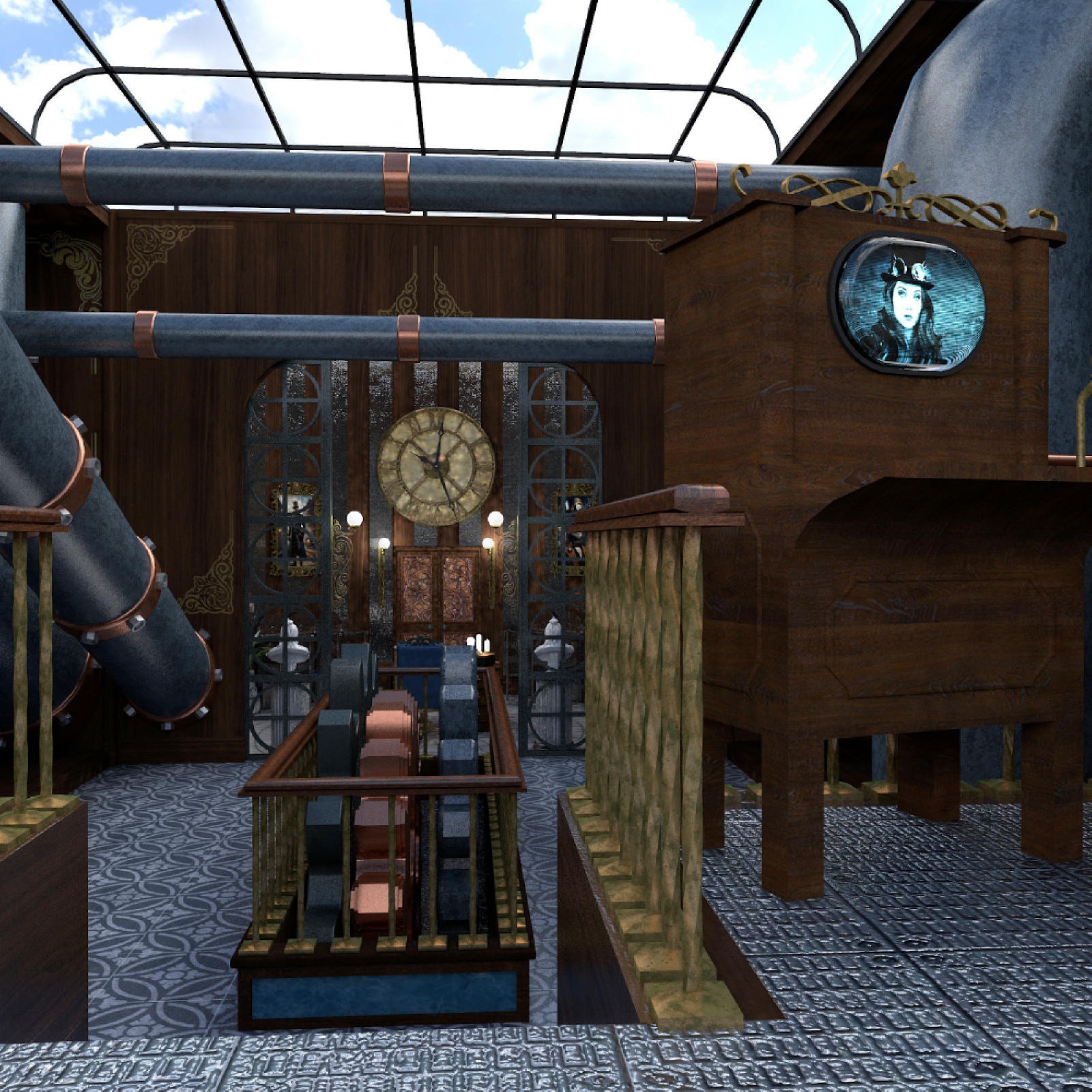 Steampunk Workshop for Poser by N/A
