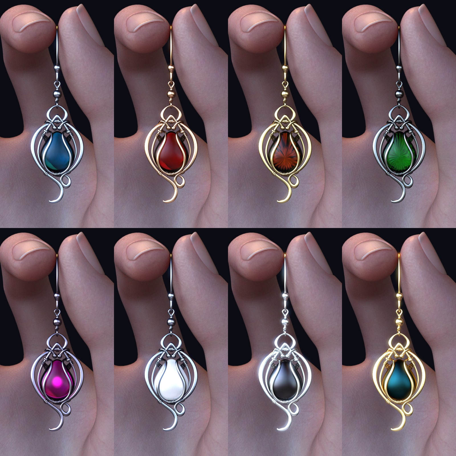(TA) Caeli Earrings for Genesis 8 and 8.1 Female by N/A