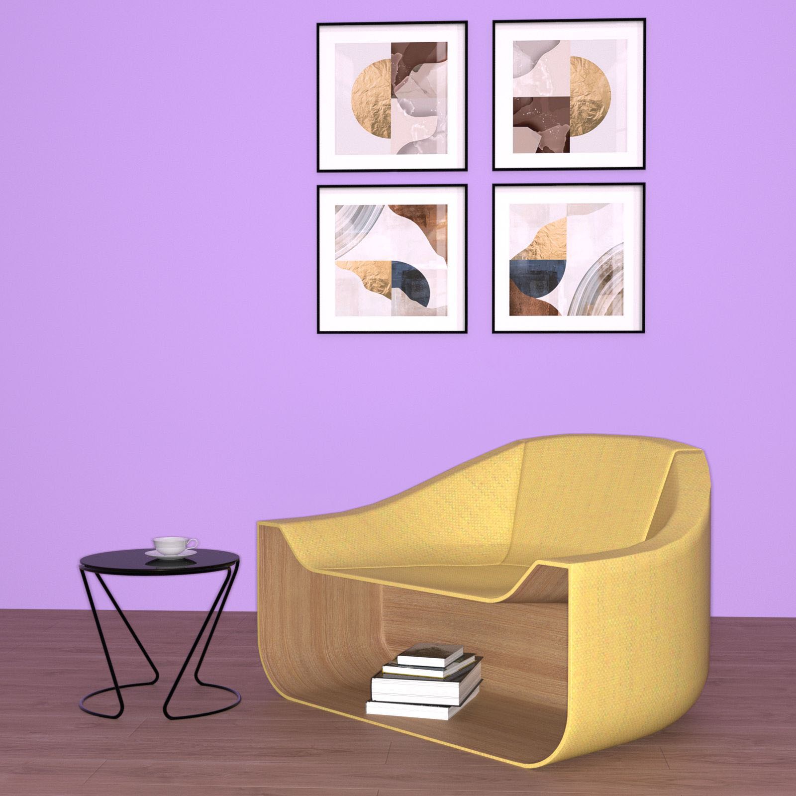 Armchair with storage cabinet by N/A
