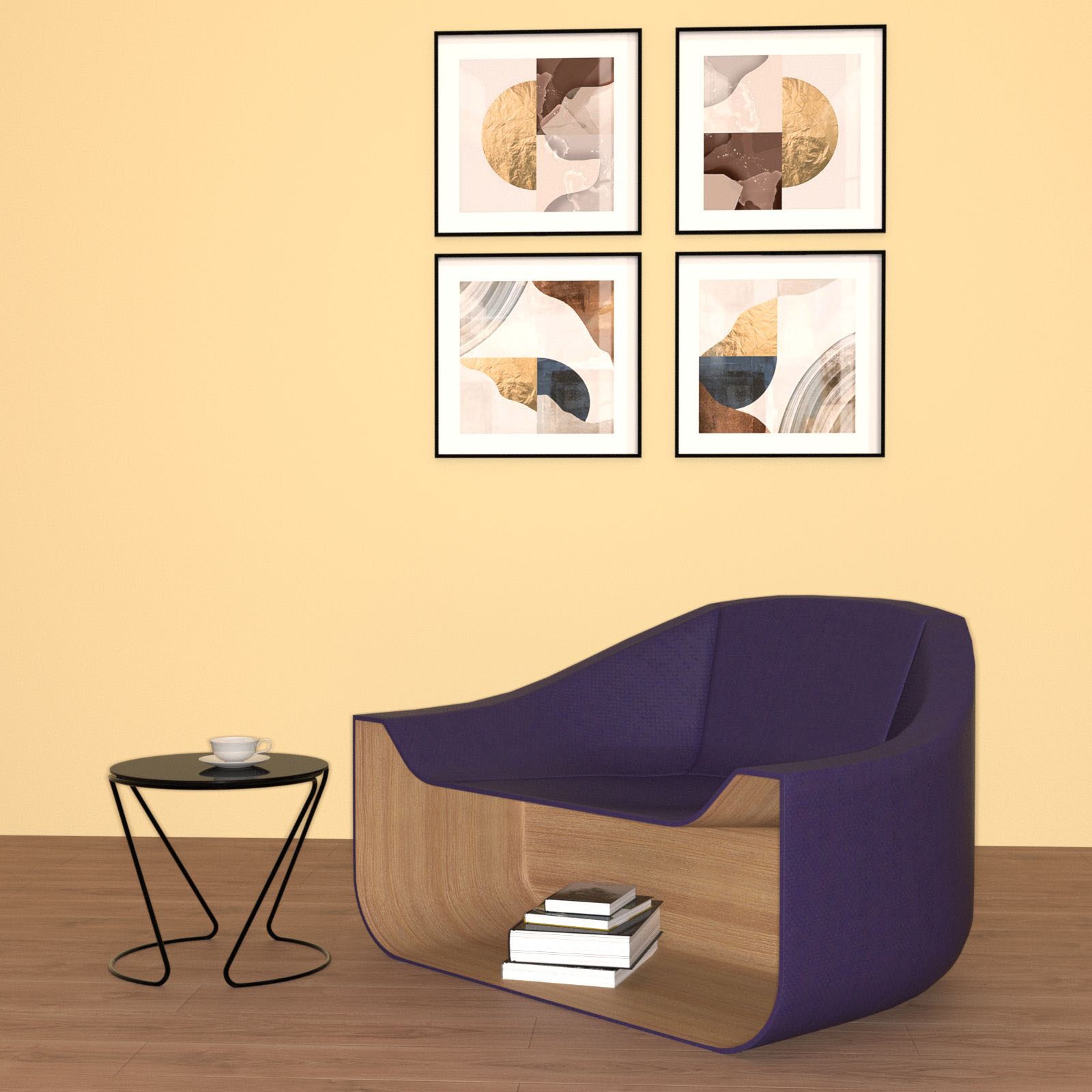 Armchair with storage cabinet by N/A