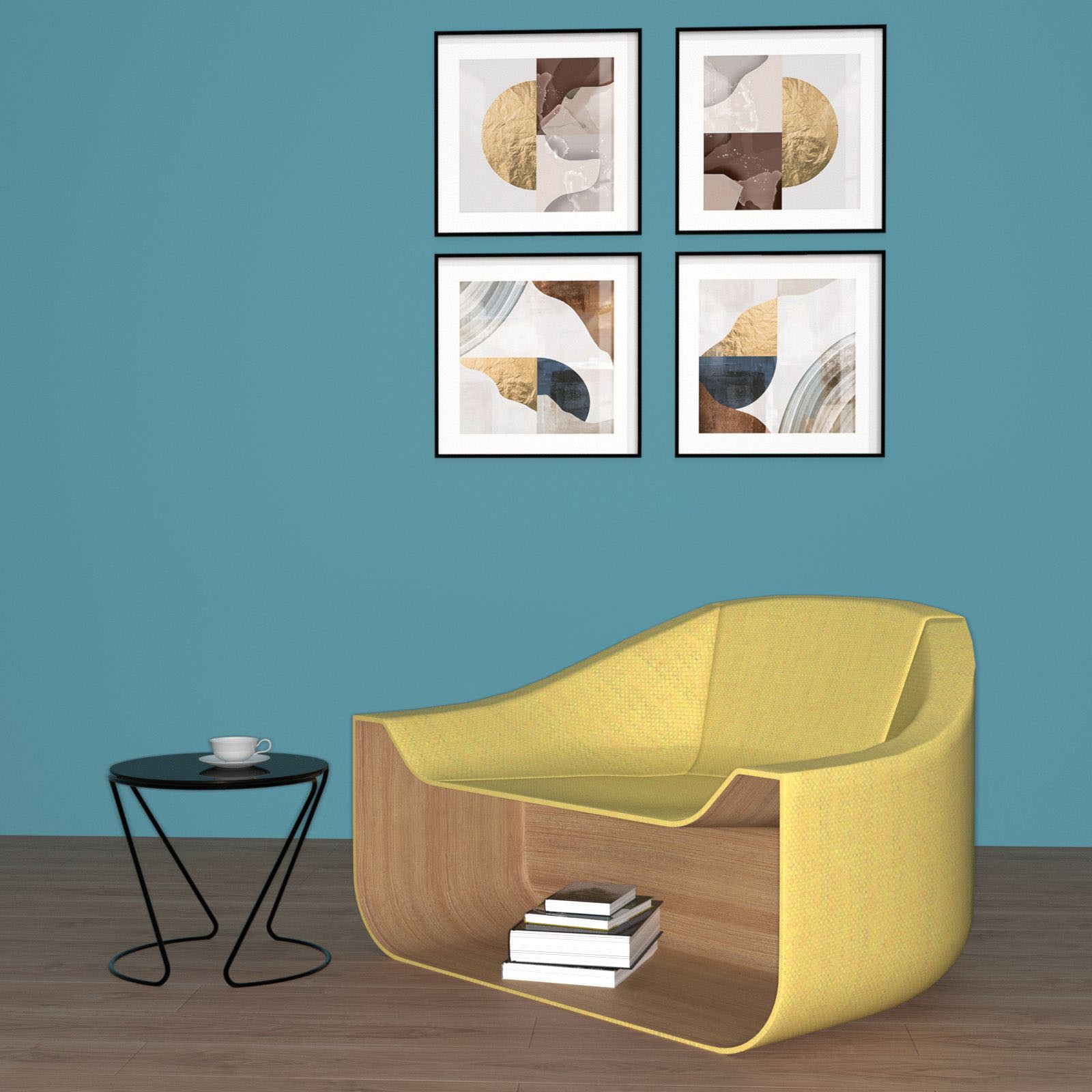 Armchair with storage cabinet by N/A