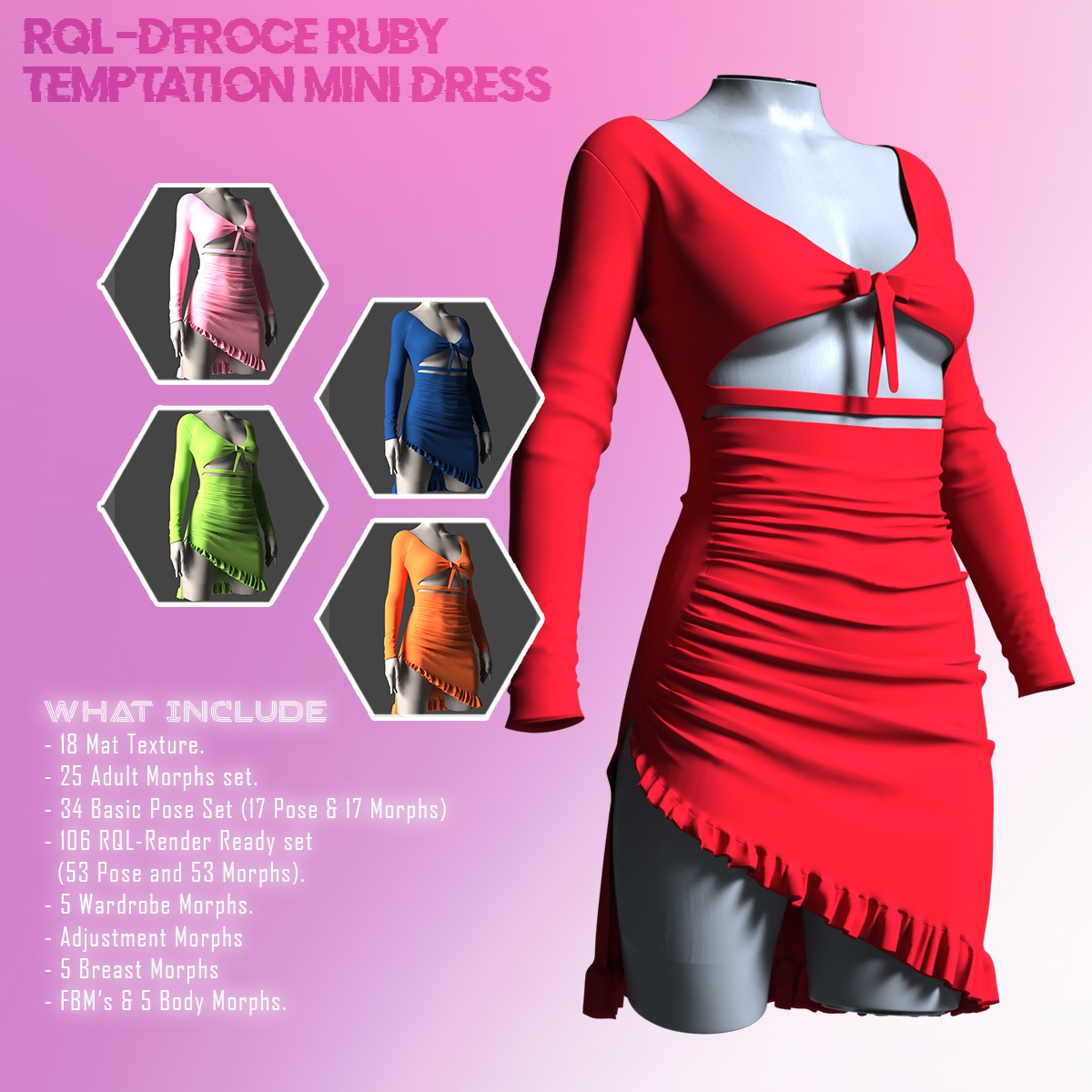 Rql-Dfroce Ruby Temptation Mini Dress G8F & G8.1F by N/A