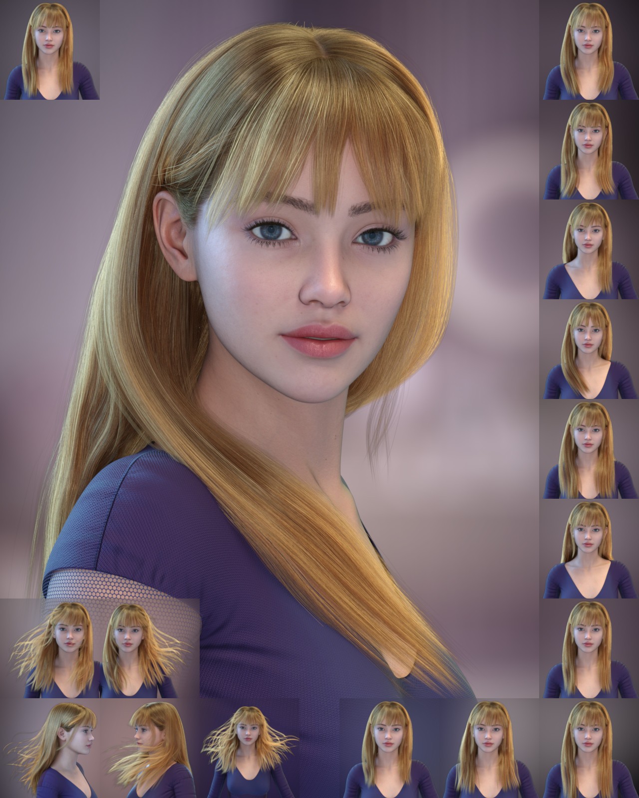 ALO Areti Hair for Genesis 9, 8 and 8.1 Females by N/A