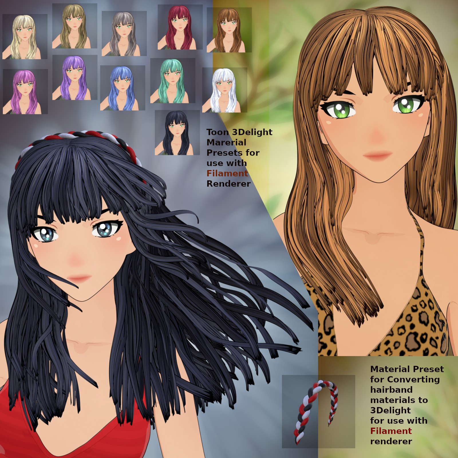 ALO Areti Hair for Genesis 9, 8 and 8.1 Females by N/A
