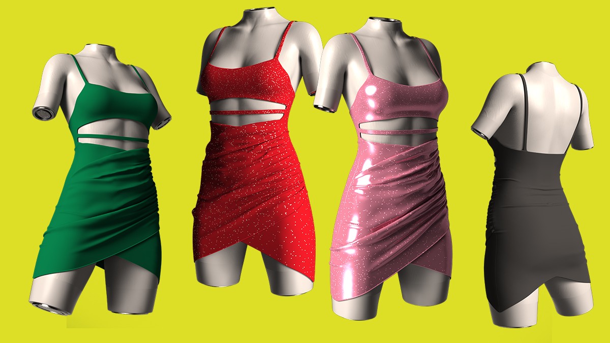 RQL-dForce Shoulder Straps Bodycon Mini Dress G8F & G8.1 by N/A