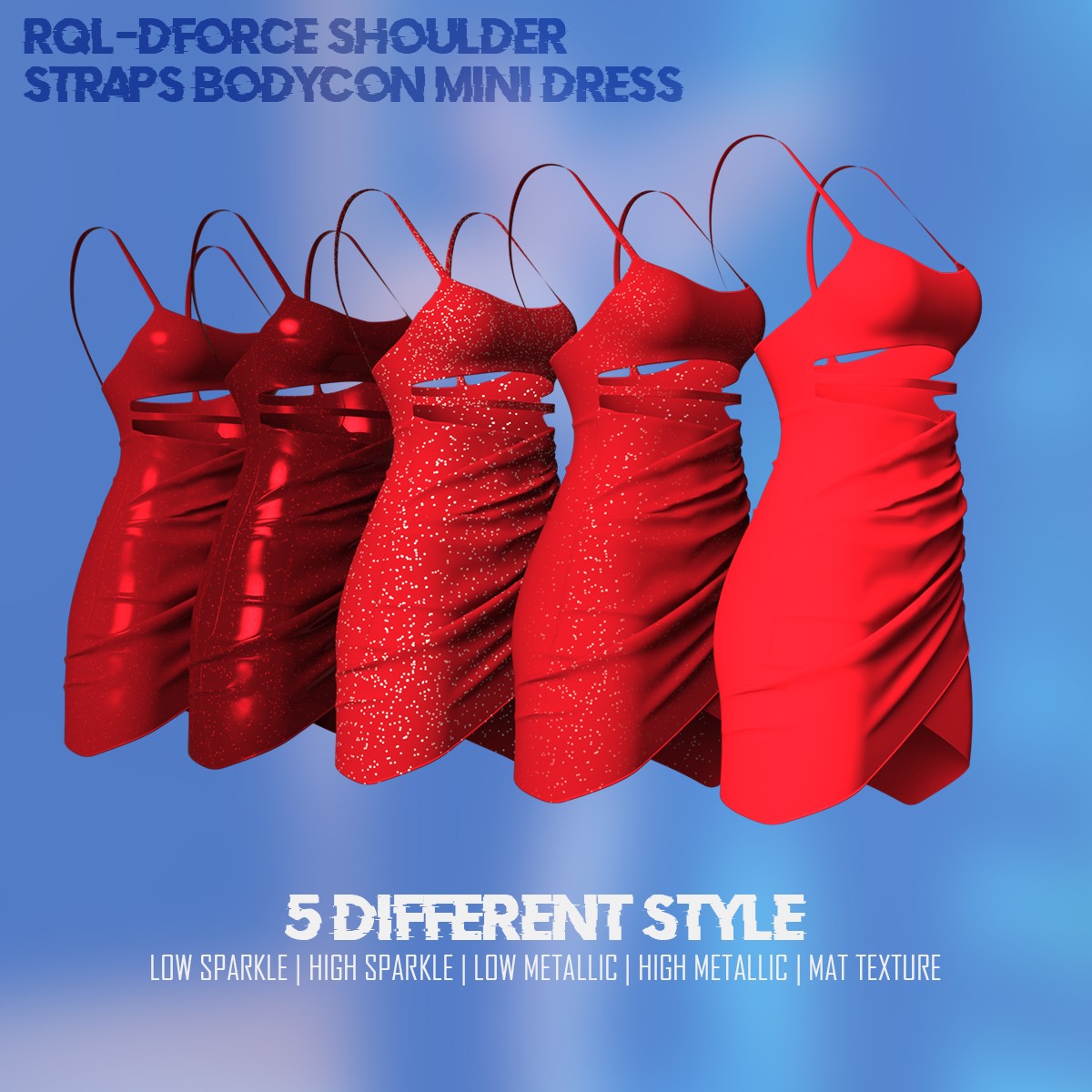 RQL-dForce Shoulder Straps Bodycon Mini Dress G8F & G8.1 by N/A