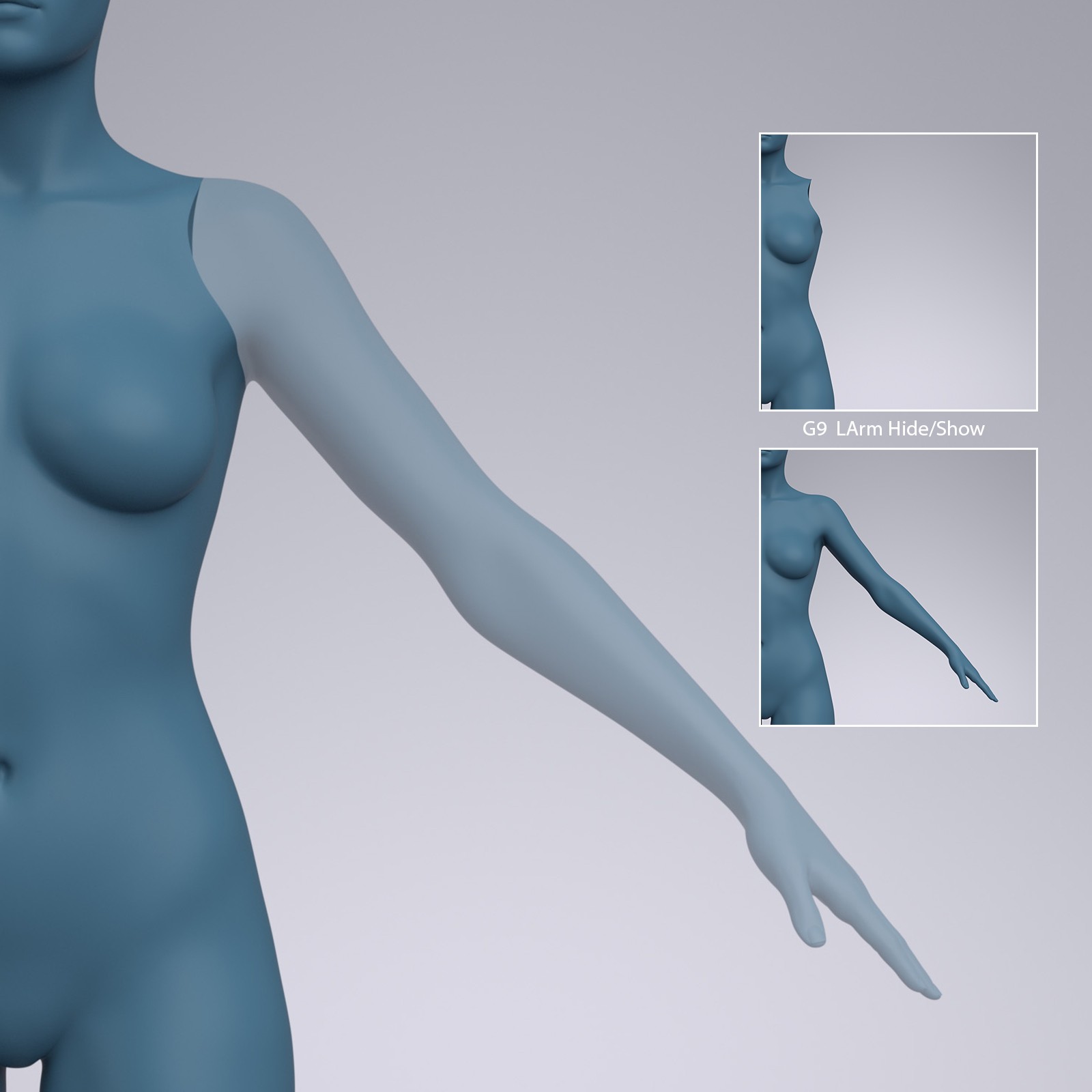 Show and Hide Partial Body Poses for G8 G9 by N/A
