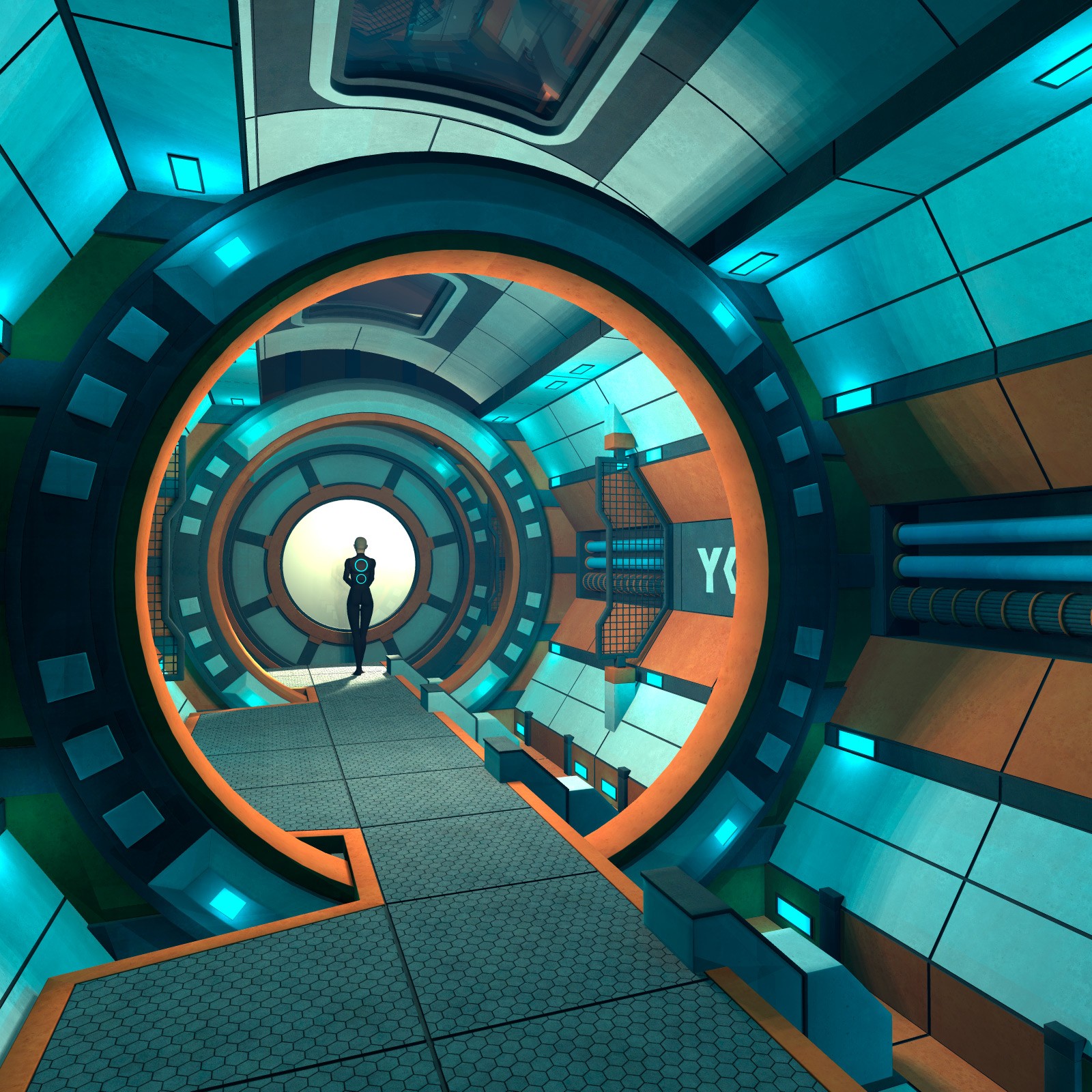 Spaceship corridor for Daz Studio by N/A