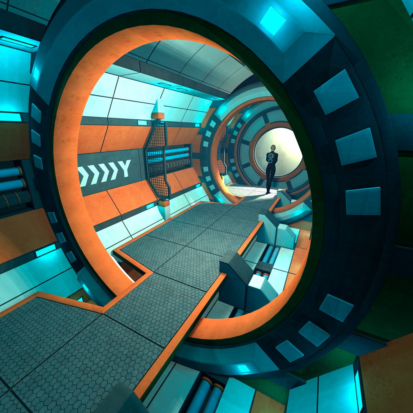 Spaceship corridor for Daz Studio by N/A