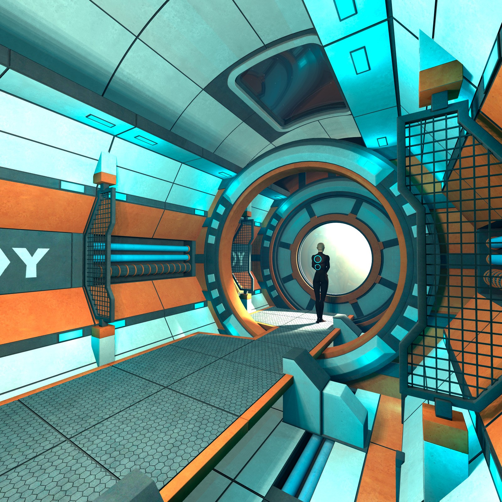 Spaceship corridor for Daz Studio by N/A
