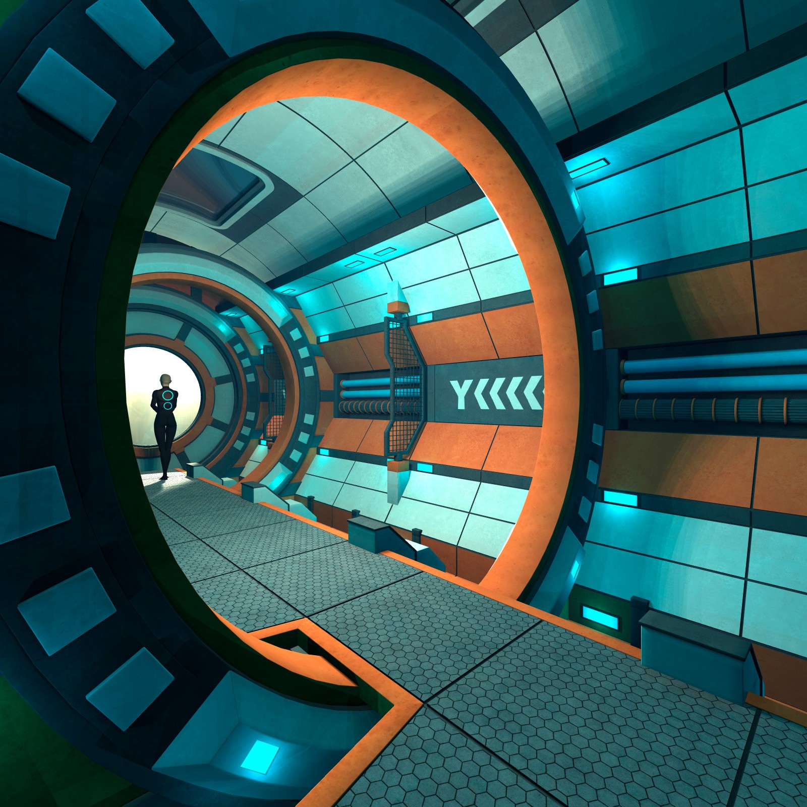 Spaceship corridor for Daz Studio by N/A