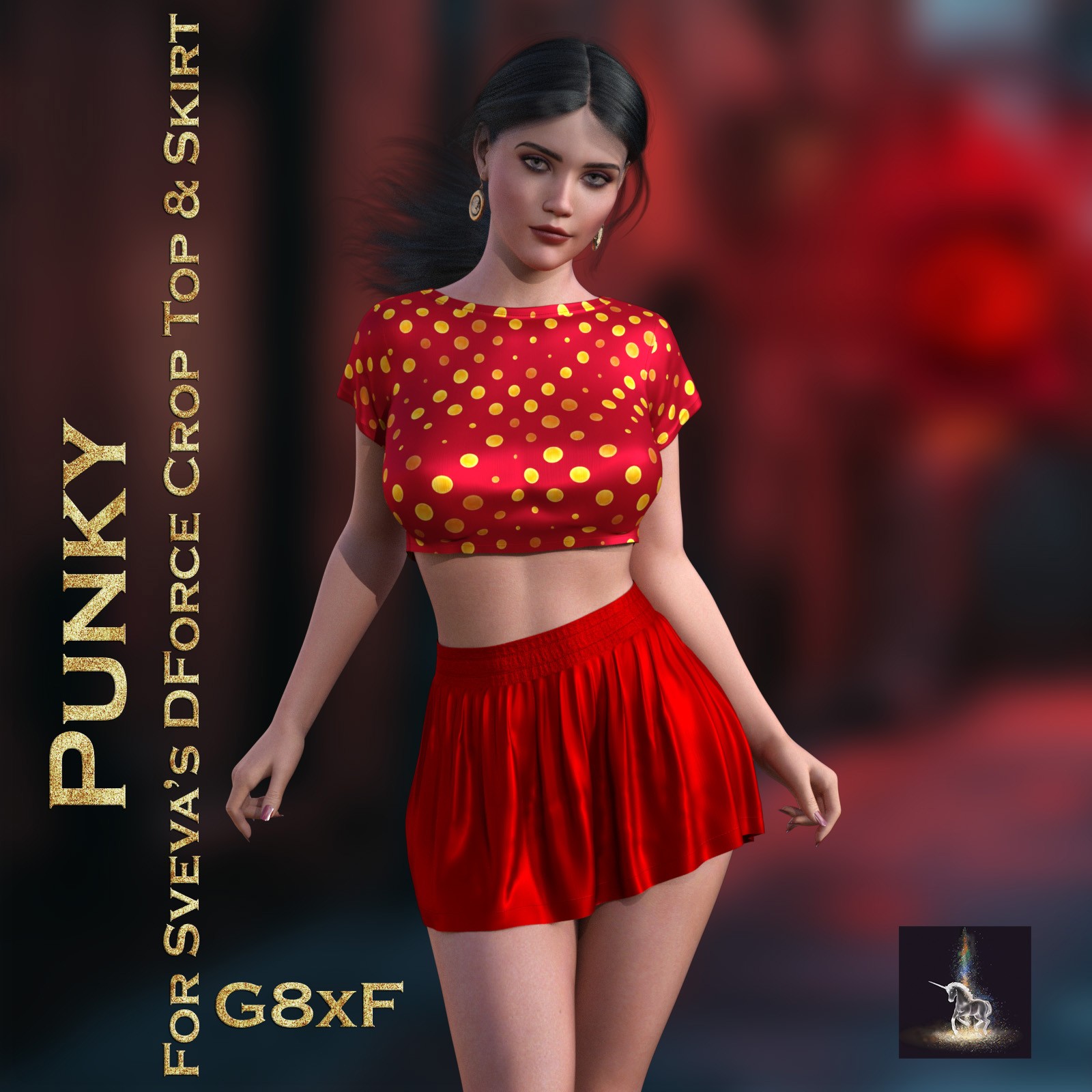 LWP Punky for dForce Crop Top and Skirt for G8xF by N/A