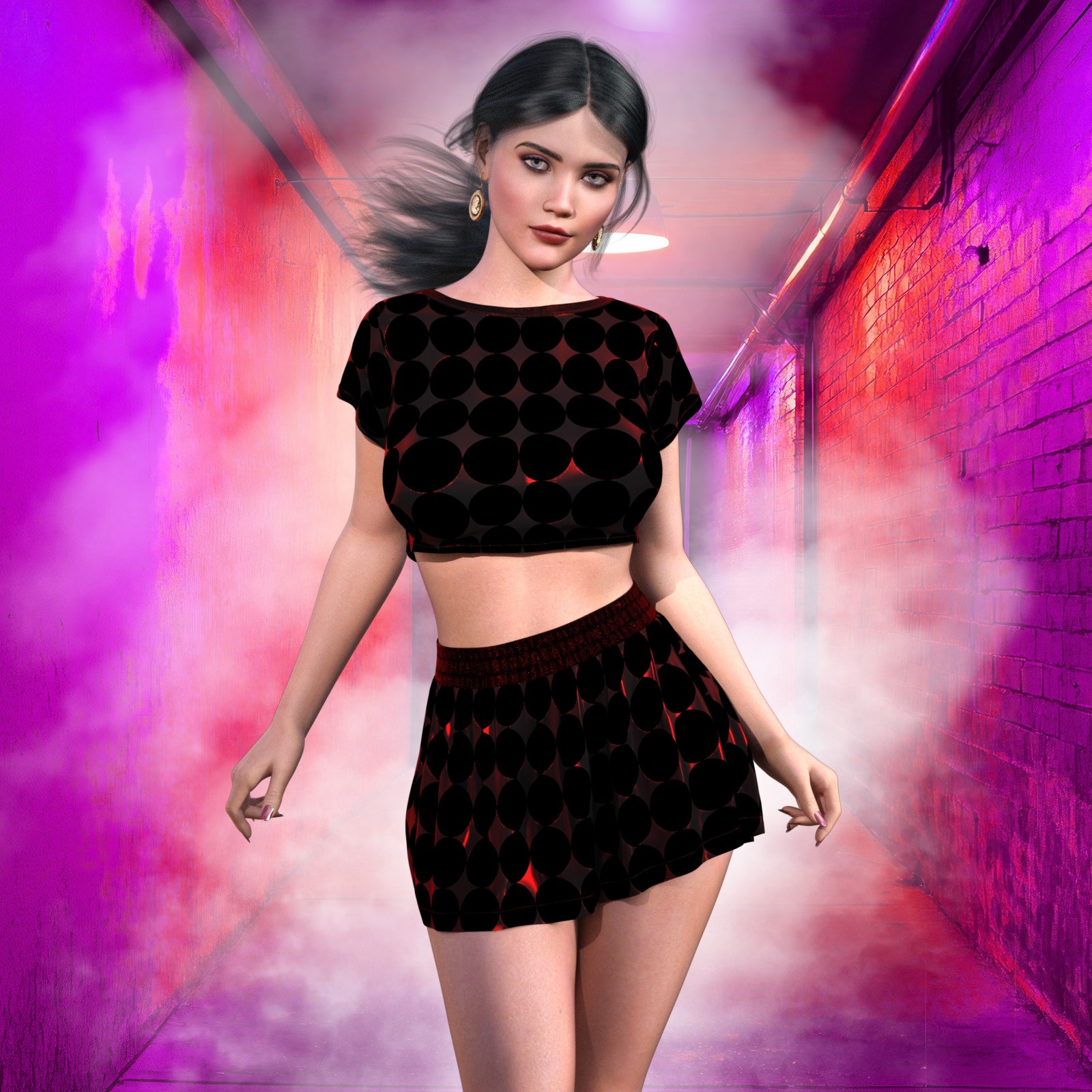 LWP Punky for dForce Crop Top and Skirt for G8xF by N/A