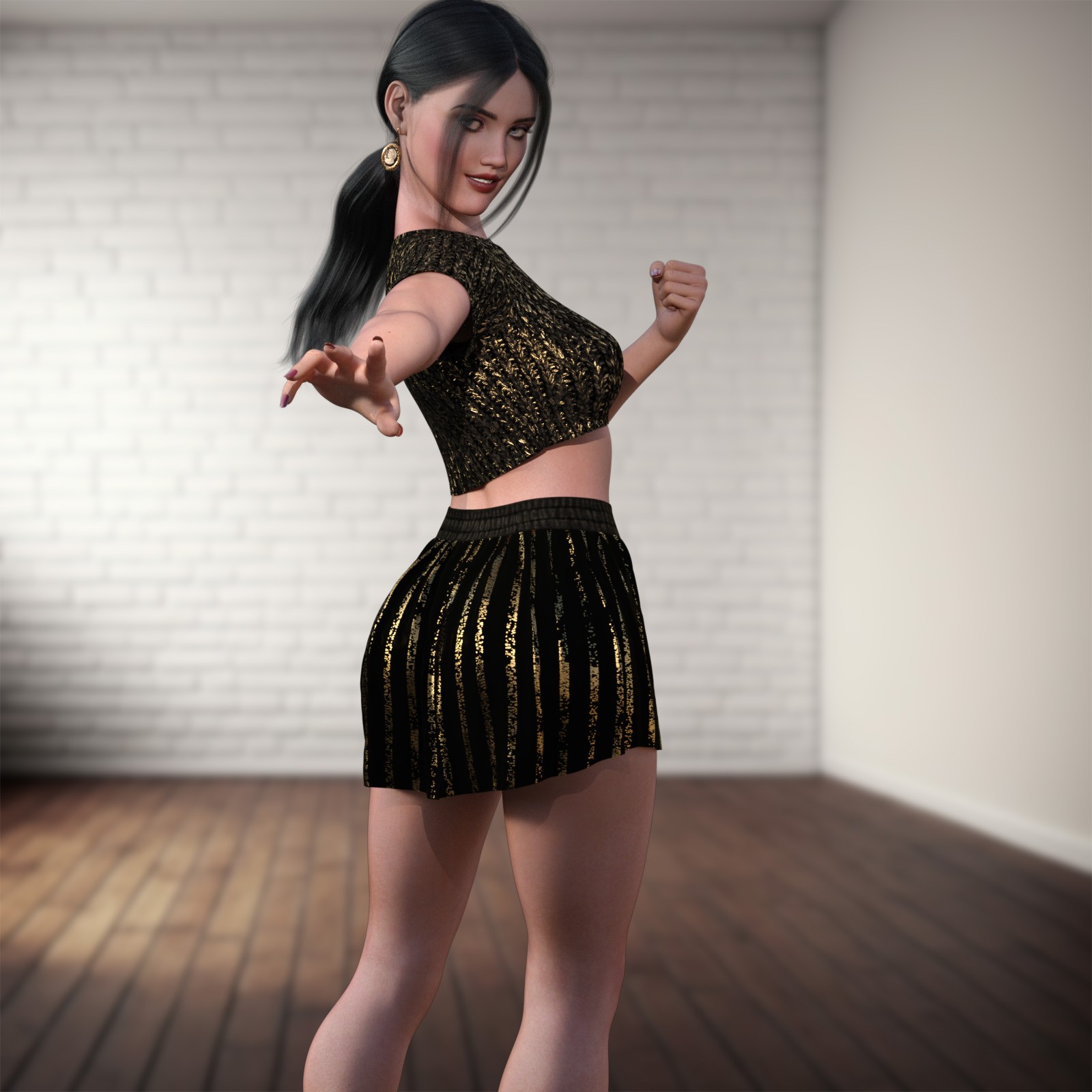 LWP Punky for dForce Crop Top and Skirt for G8xF by N/A