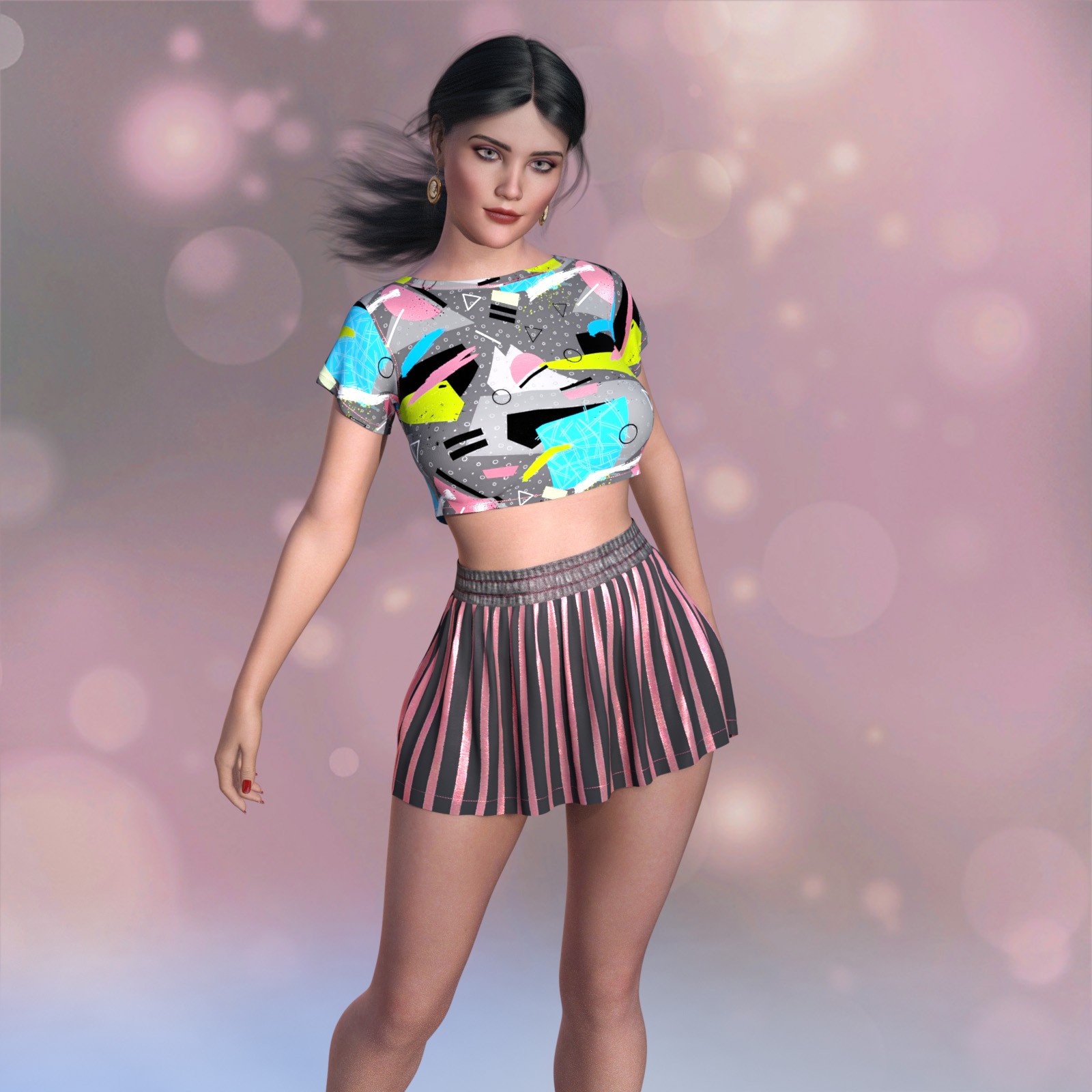 LWP Punky for dForce Crop Top and Skirt for G8xF by N/A