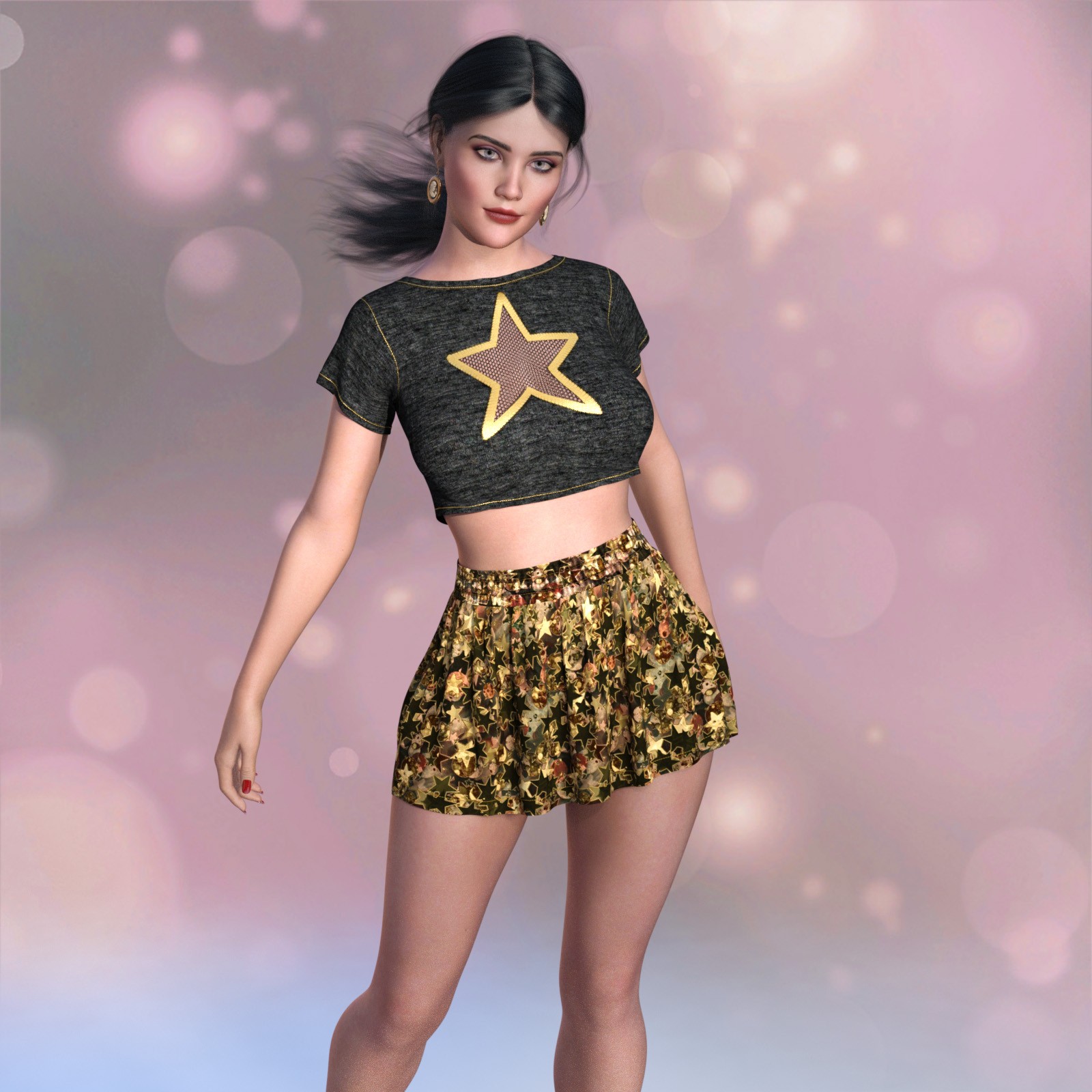 LWP Punky for dForce Crop Top and Skirt for G8xF by N/A