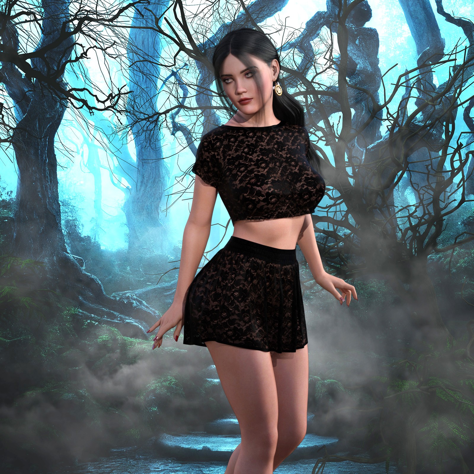 LWP Punky for dForce Crop Top and Skirt for G8xF by N/A