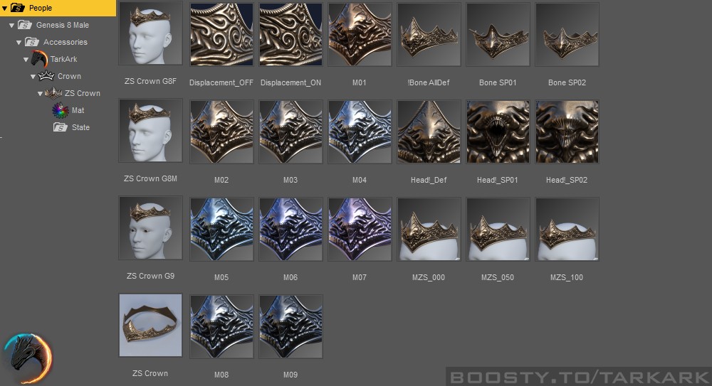 (TA) ZS Crown for Genesis 8 and 8.1 Male by N/A