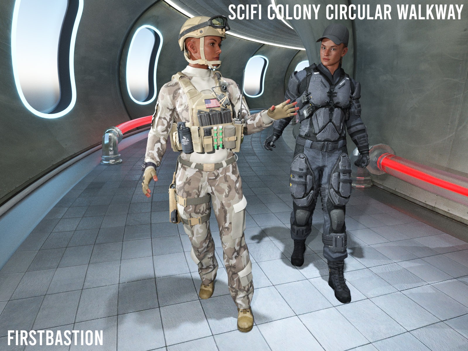 1stB Scifi Colony Circular Walkway by N/A
