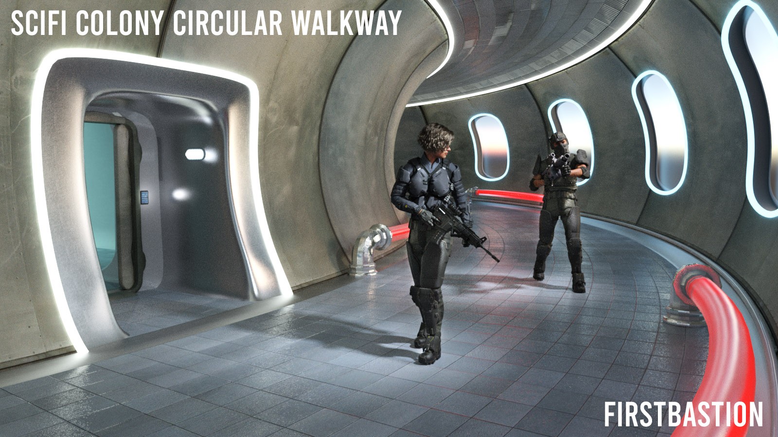 1stB Scifi Colony Circular Walkway by N/A