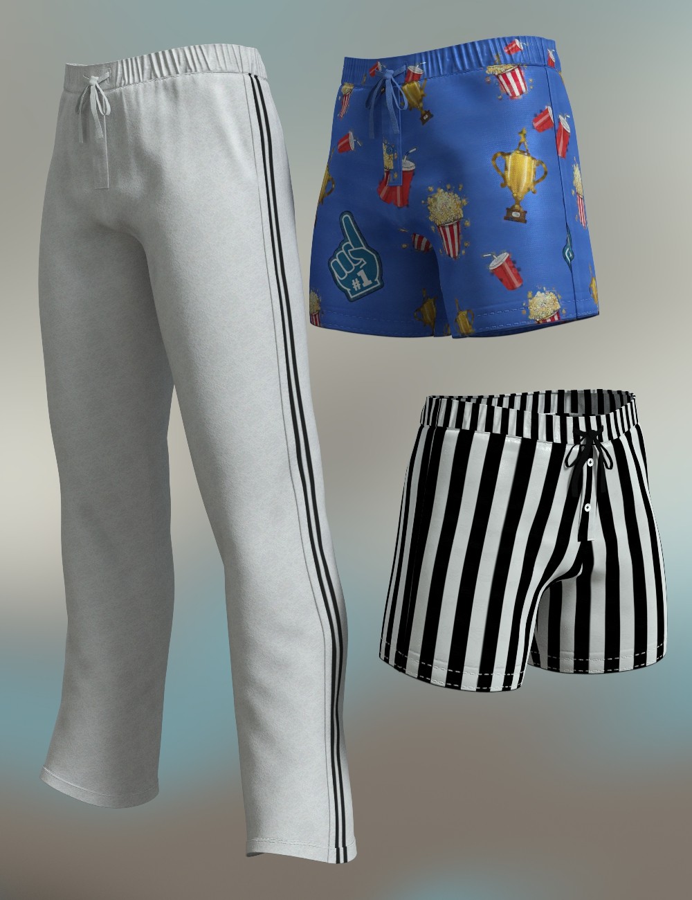 Boxers and SweatPants for Pajama Pants with Open Fly G8 Male by N/A
