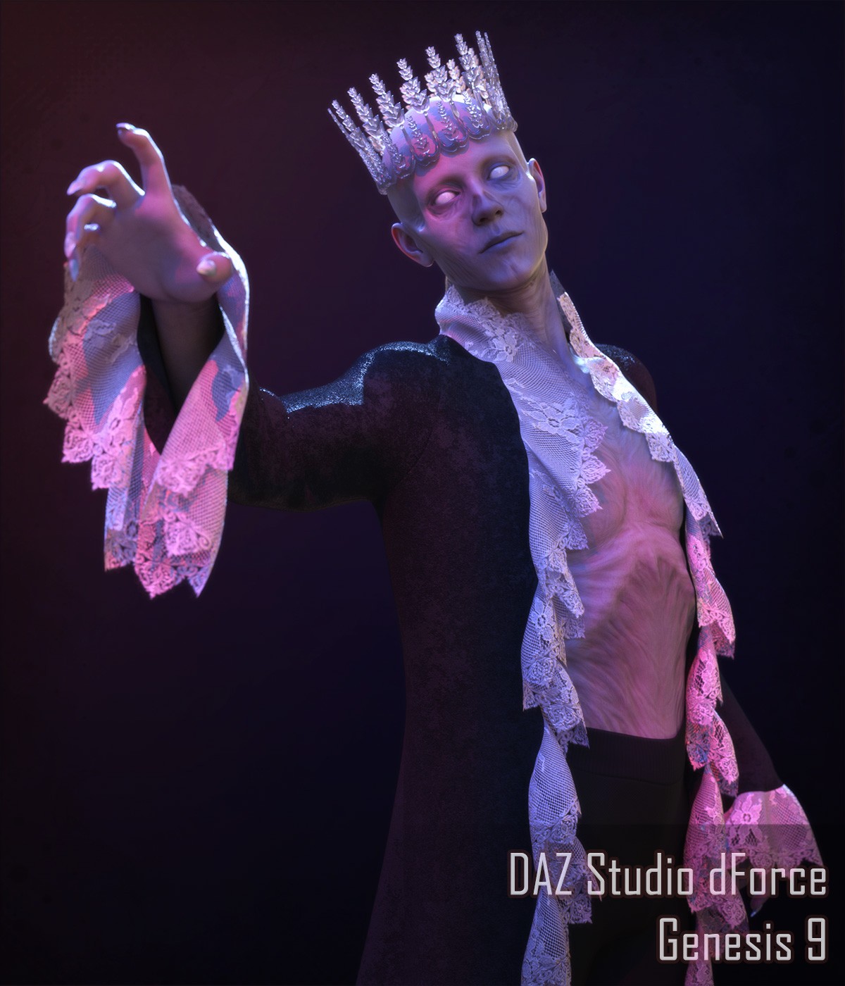 FRQ dForce: Frilly Coat for Genesis 9 by N/A