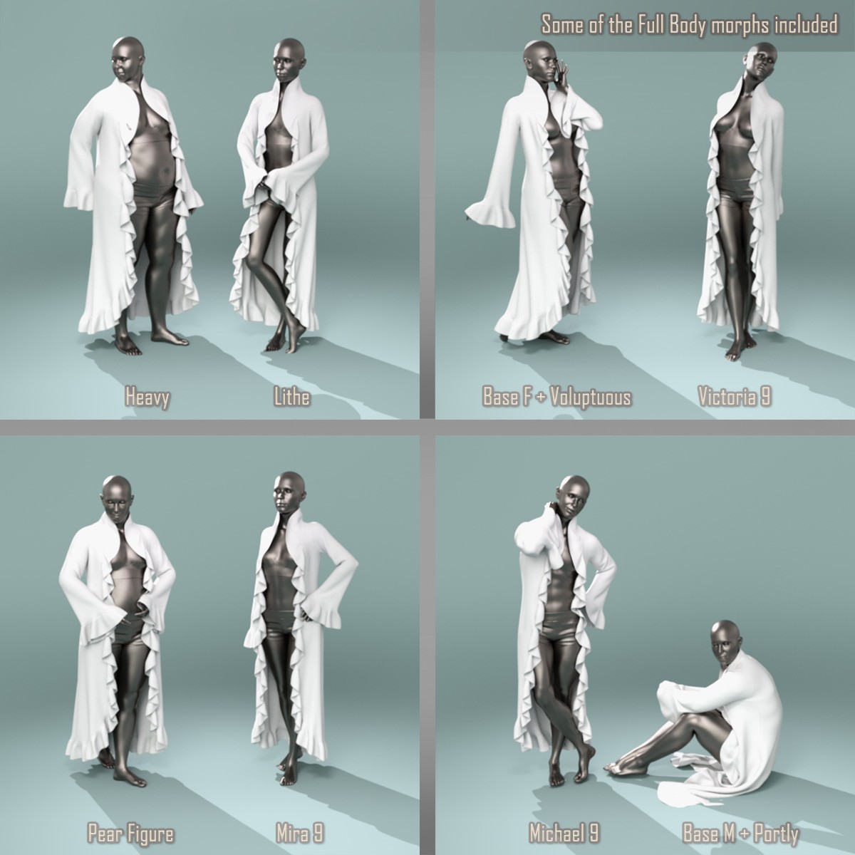 FRQ dForce: Frilly Coat for Genesis 9 by N/A