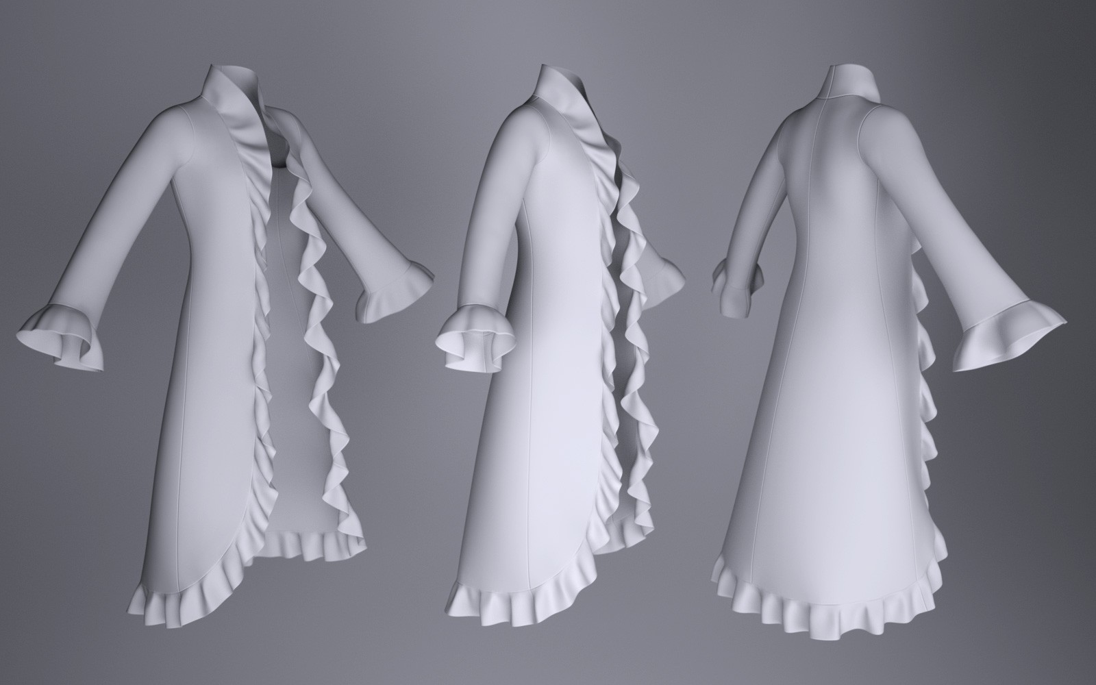 FRQ dForce: Frilly Coat for Genesis 9 by N/A