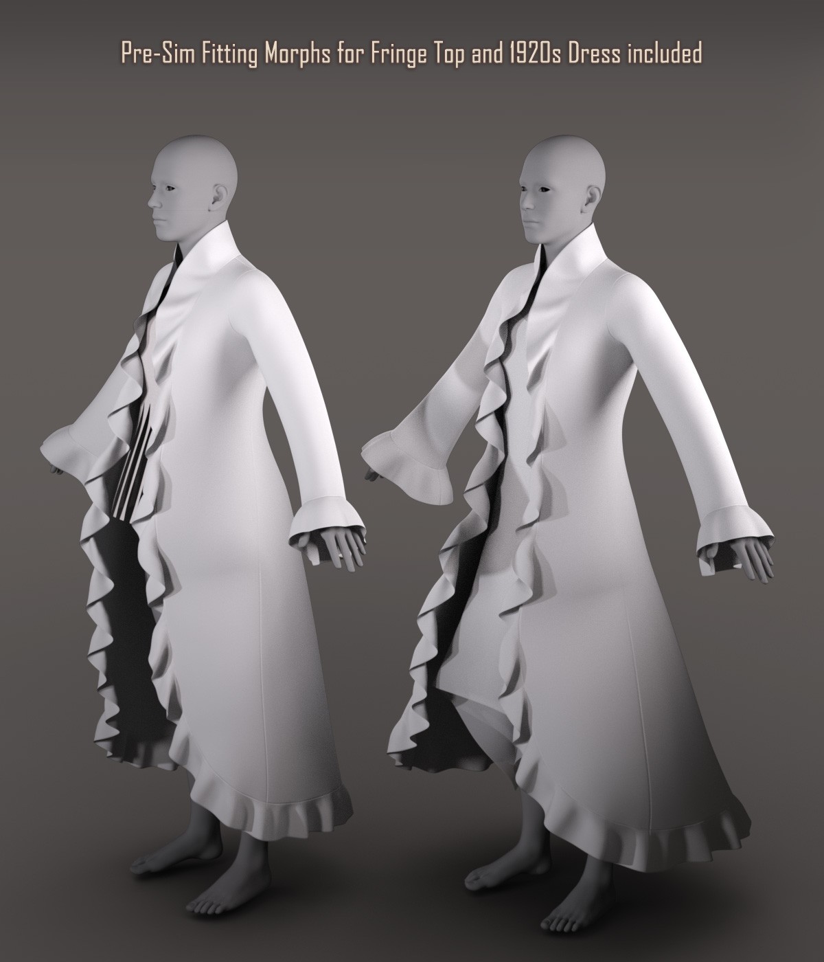 FRQ dForce: Frilly Coat for Genesis 9 by N/A