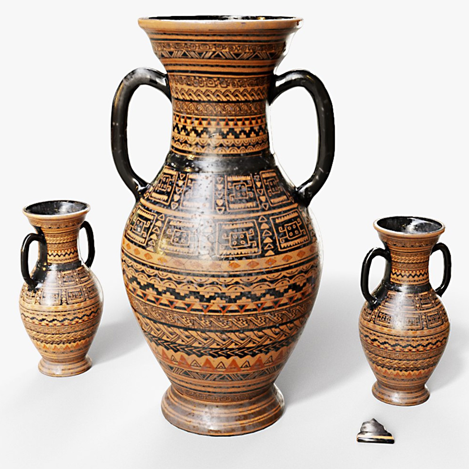 Ancient Vase Set by N/A