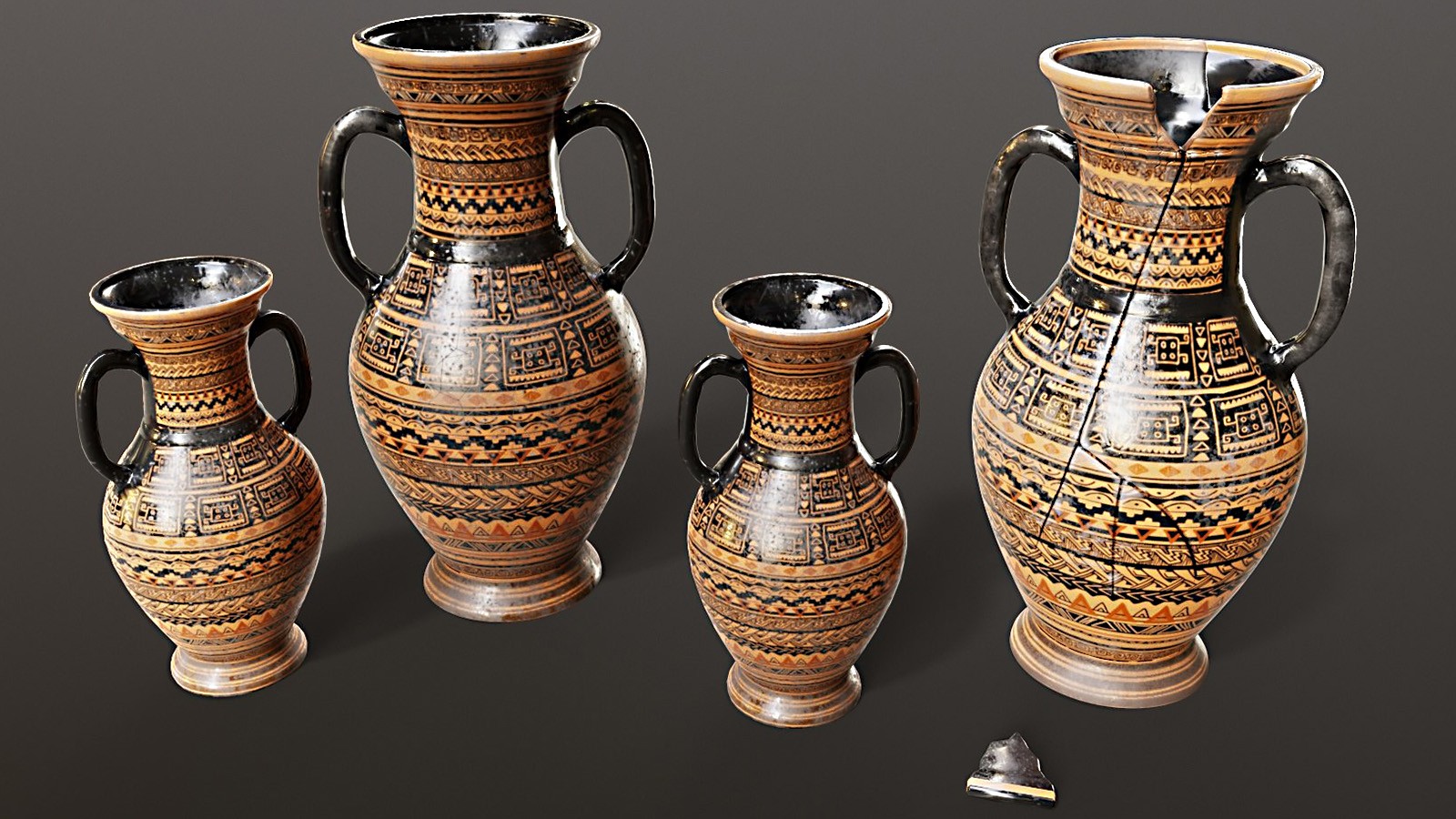 Ancient Vase Set by N/A