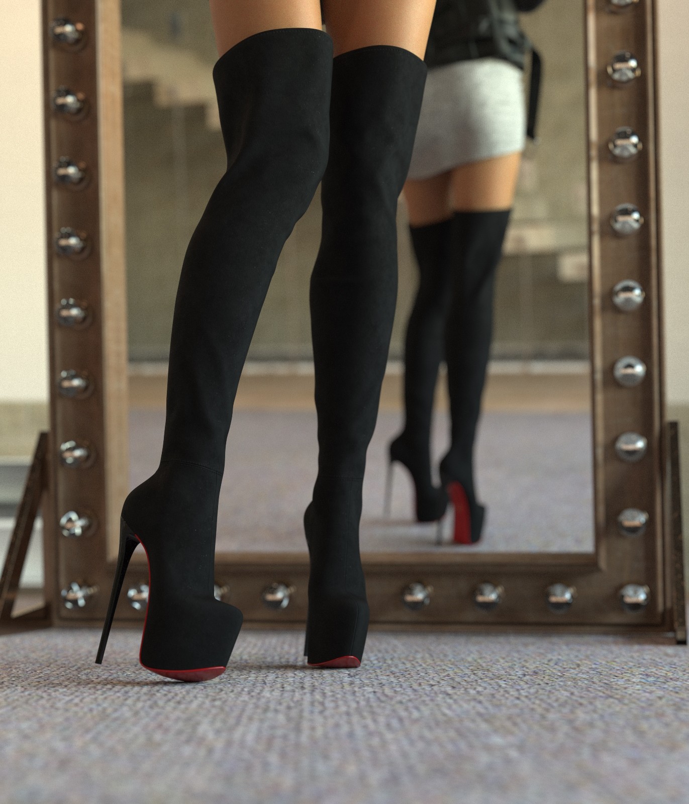 DTT Super High Heel Thigh High Boots by N/A