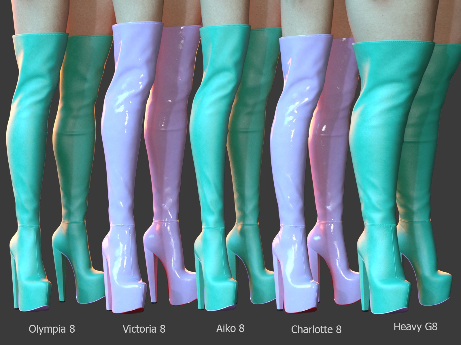 DTT Super High Heel Thigh High Boots by N/A